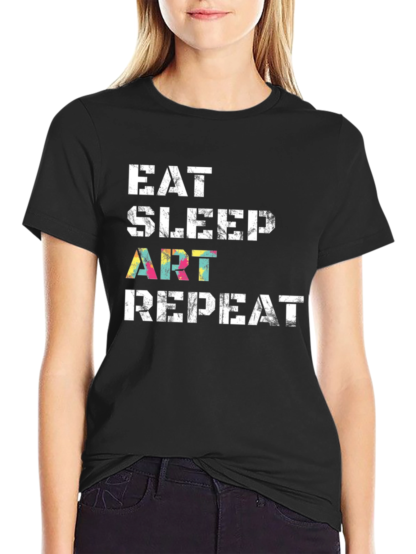 Eat Sleep Art Repeat Graphic Tee