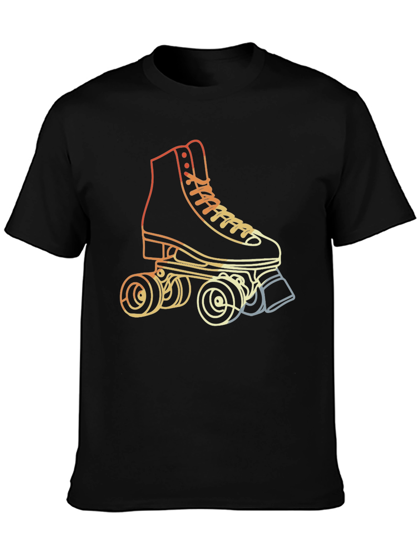 Retro Roller Skate Graphic Tee - Black