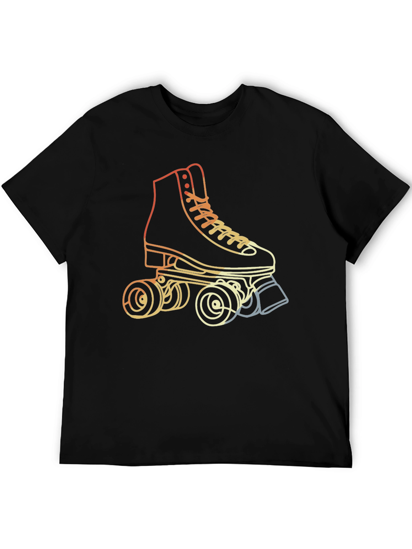 Retro Roller Skate Graphic Tee - Black