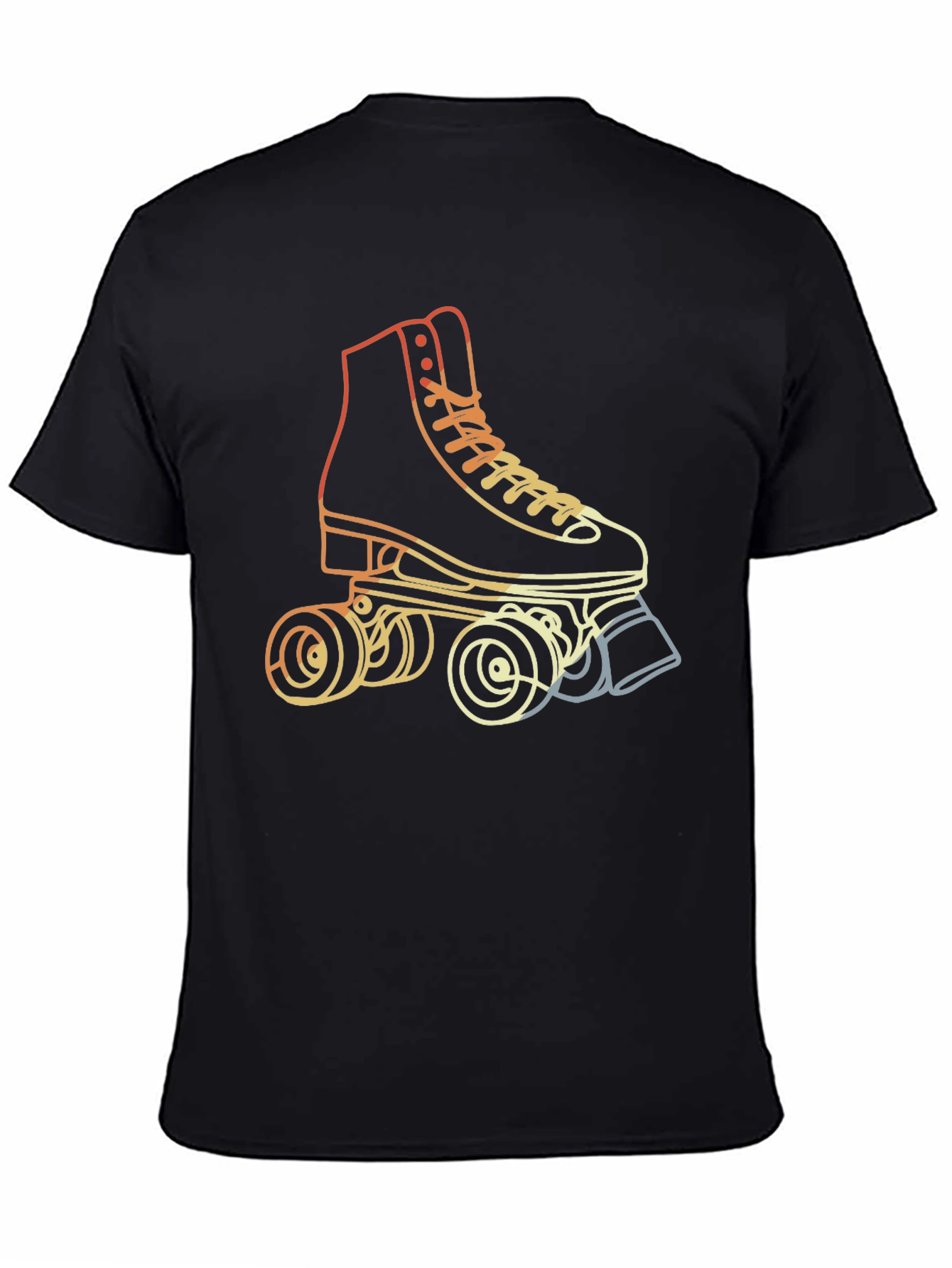 Retro Roller Skate Graphic Tee - Black