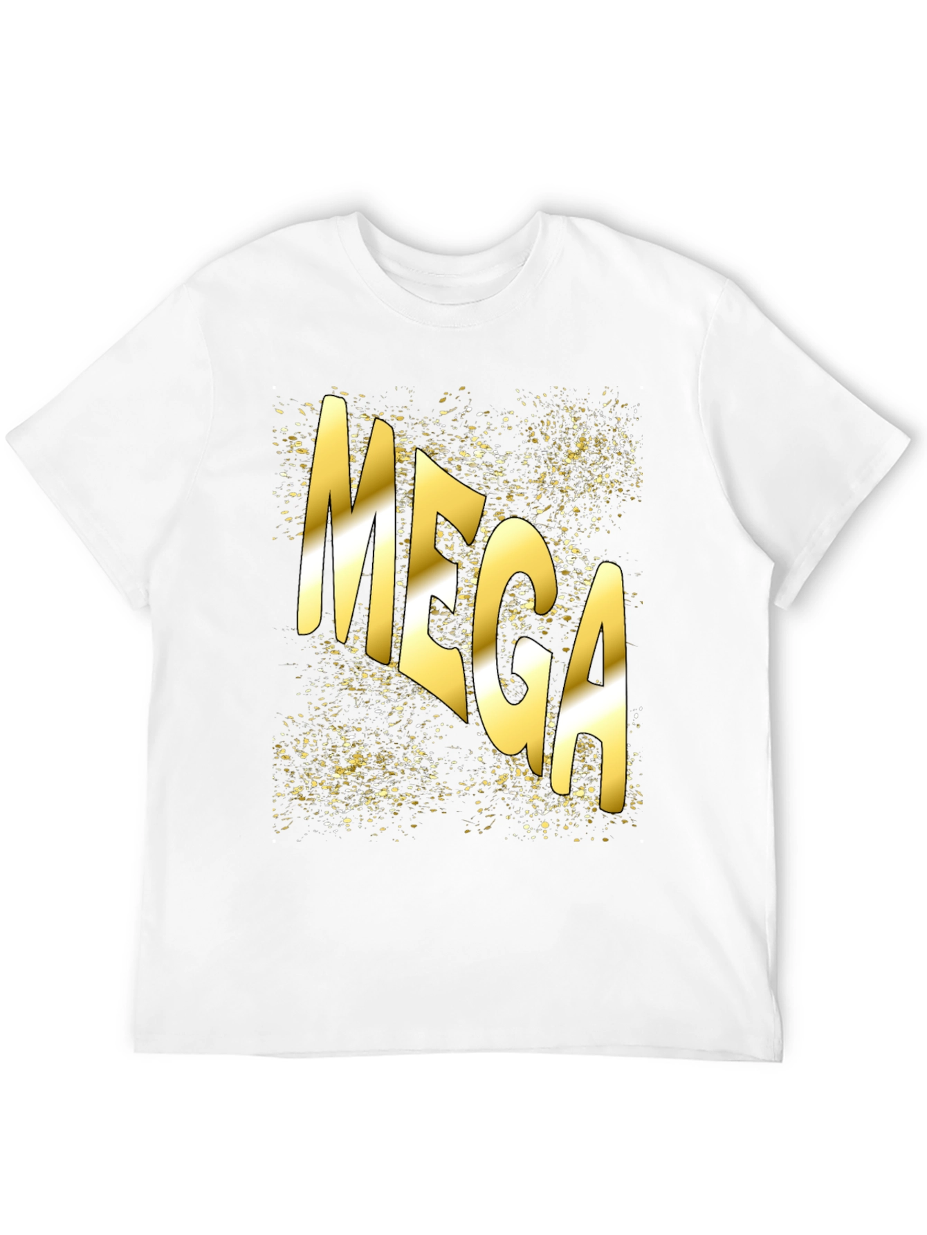 Mega Gold Print Black T-Shirt