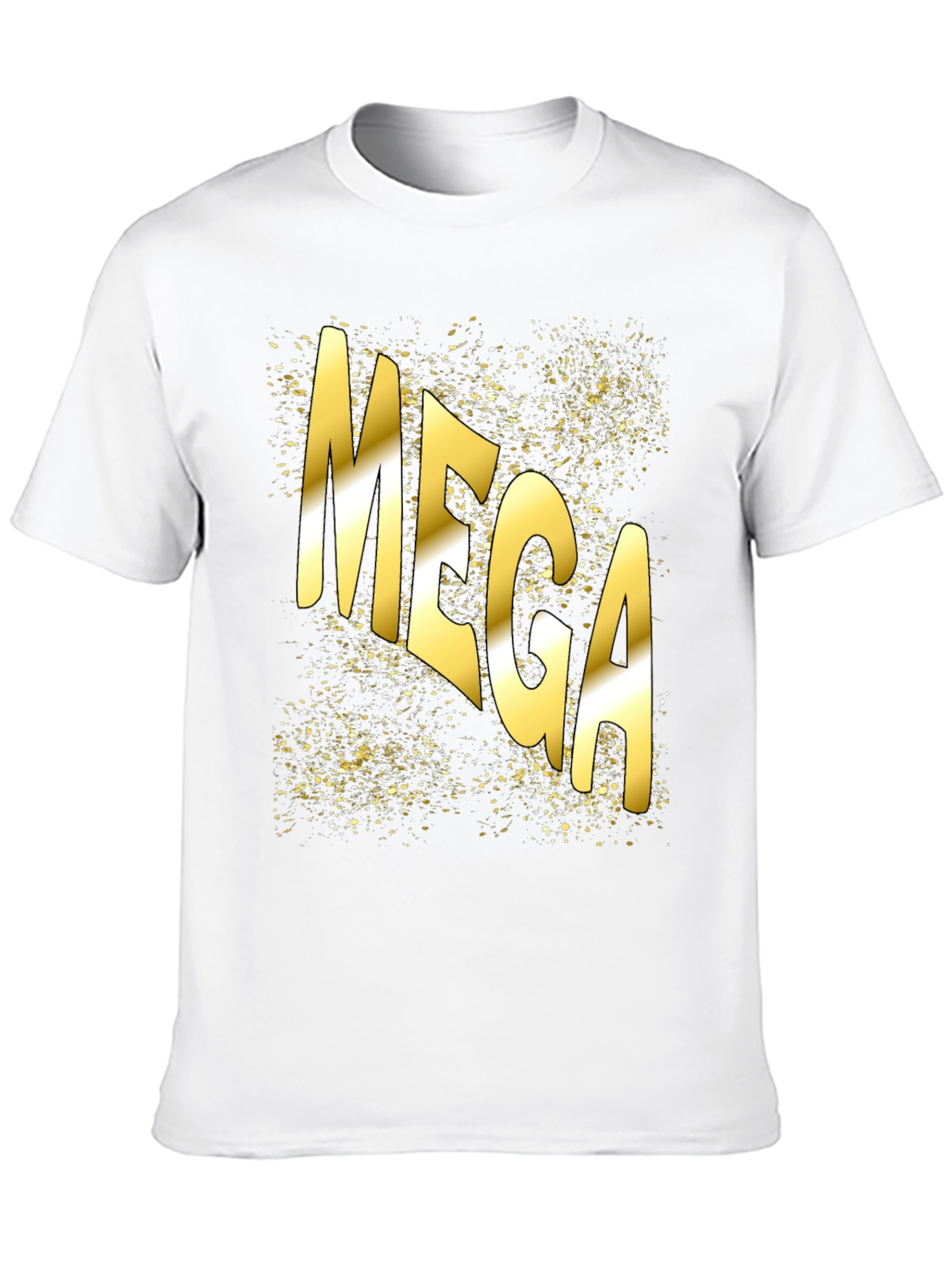 Mega Gold Print Black T-Shirt