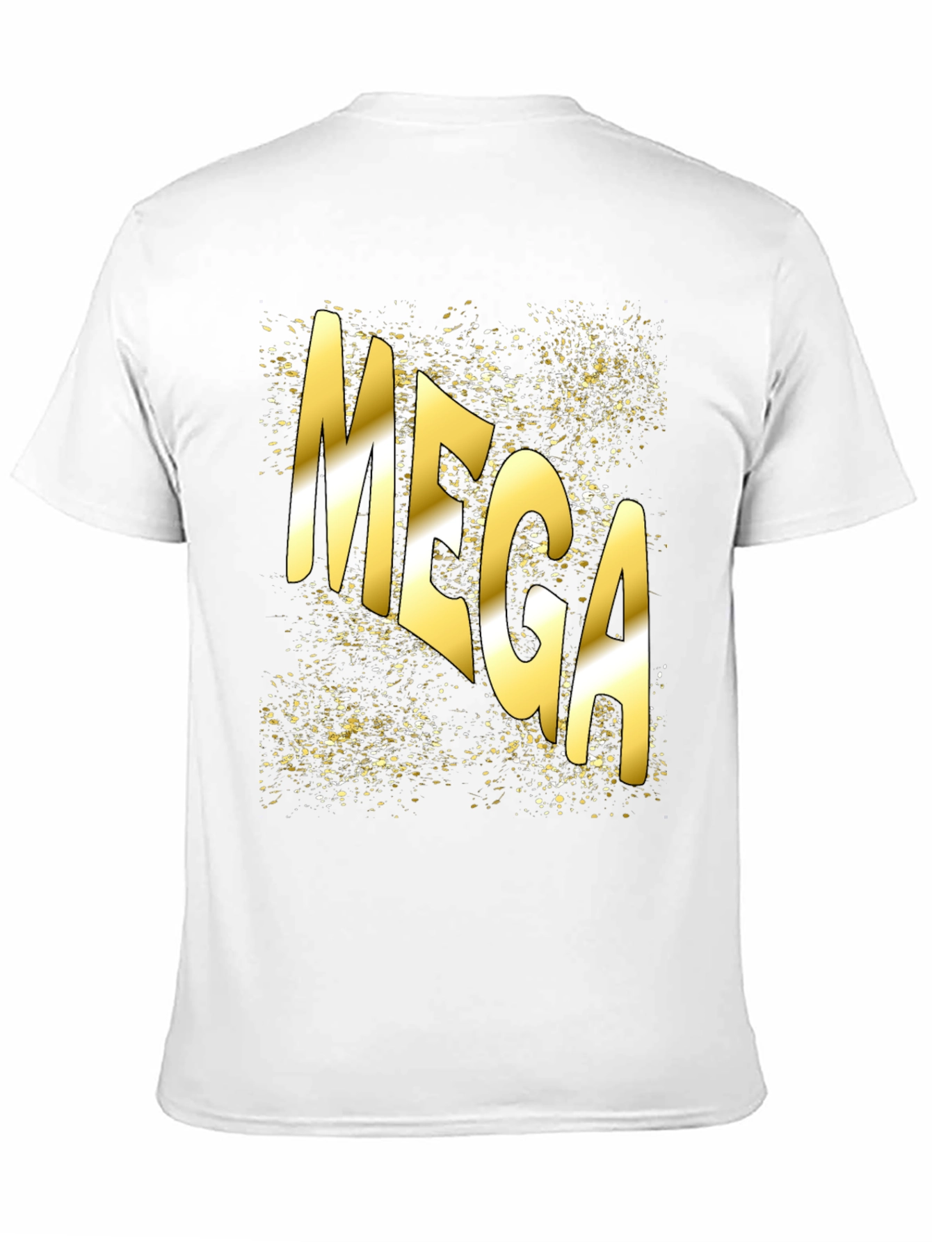 Mega Gold Print Black T-Shirt