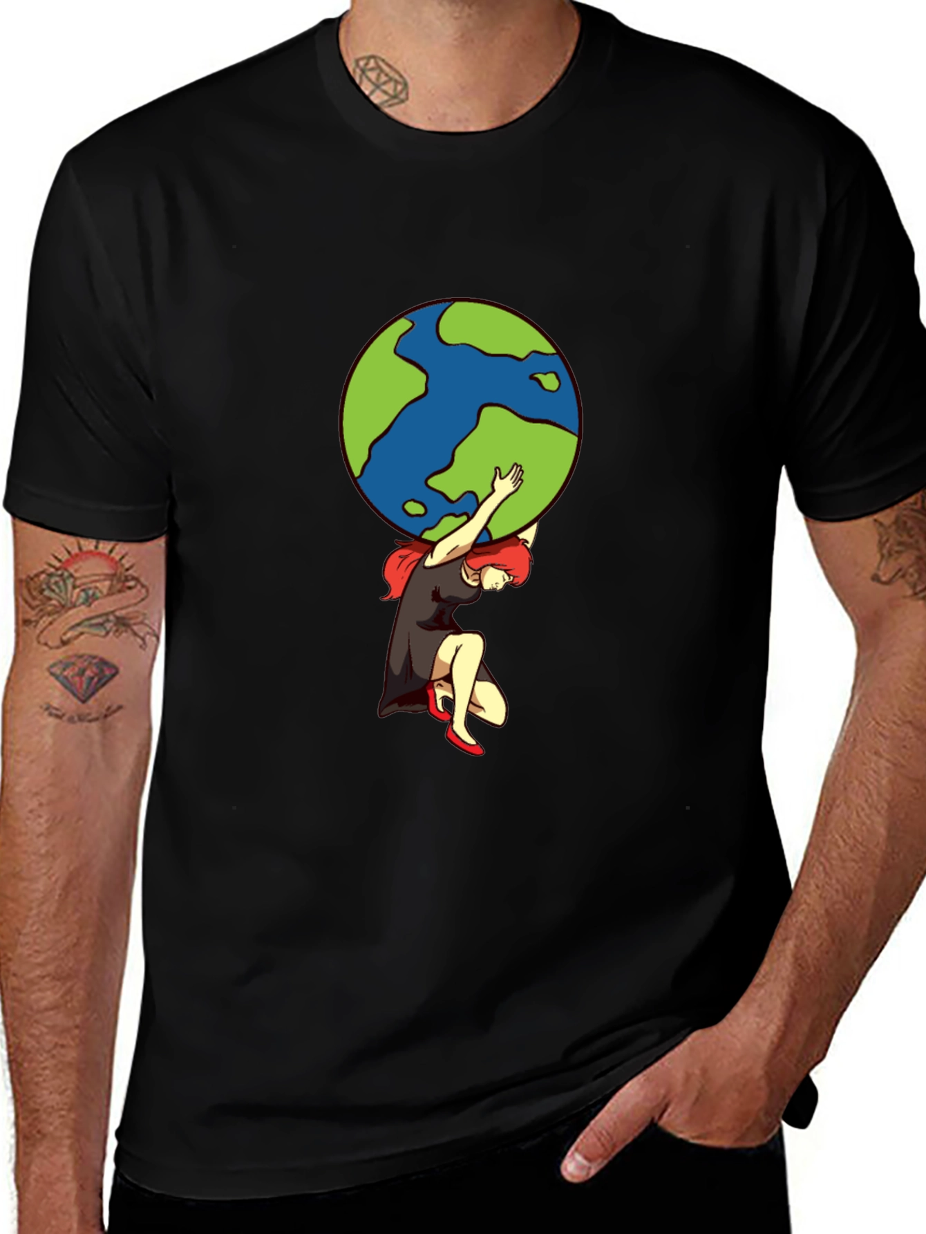 Atlas Woman T-Shirt - Carrying the World