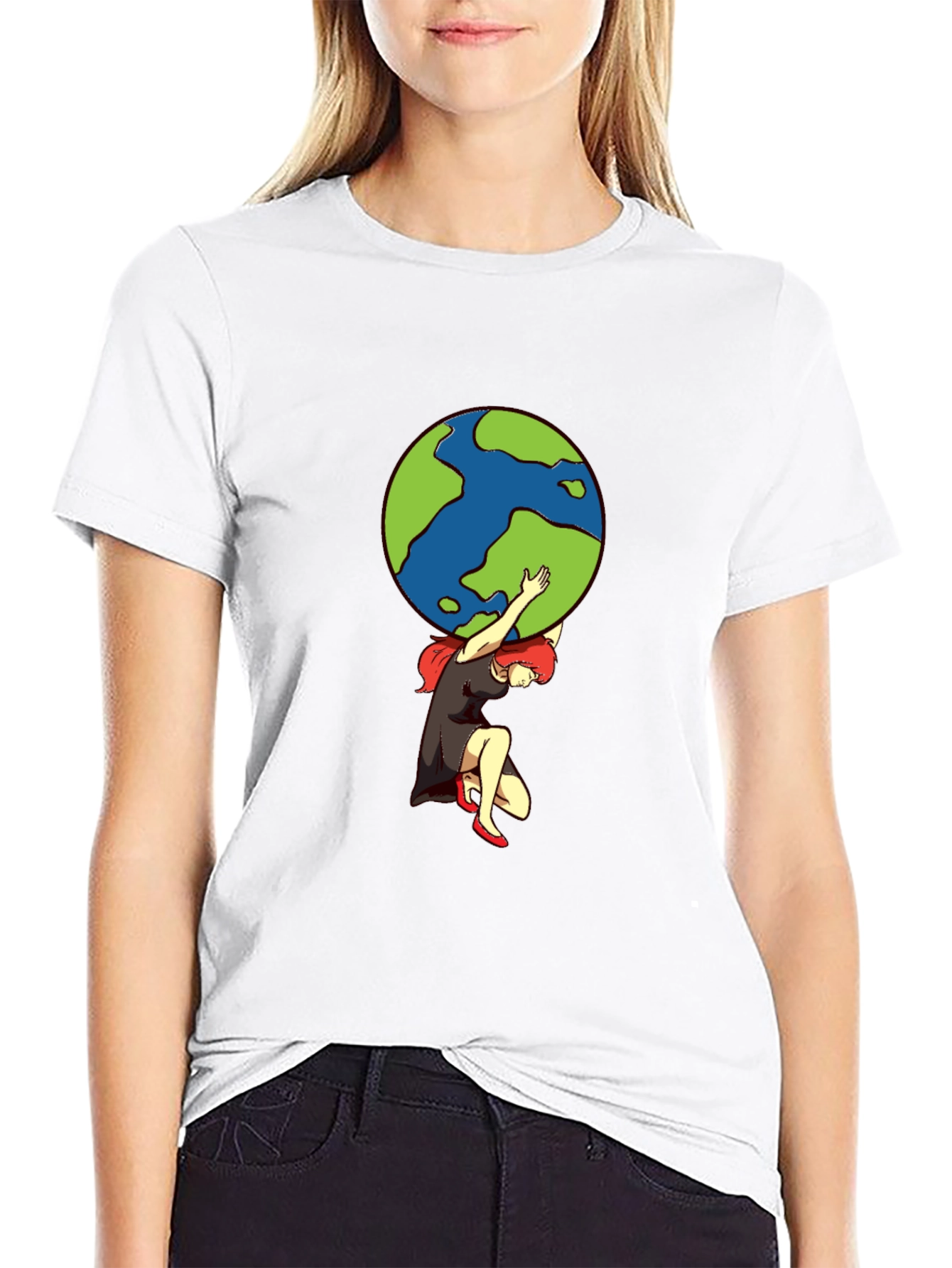 Atlas Woman T-Shirt - Carrying the World