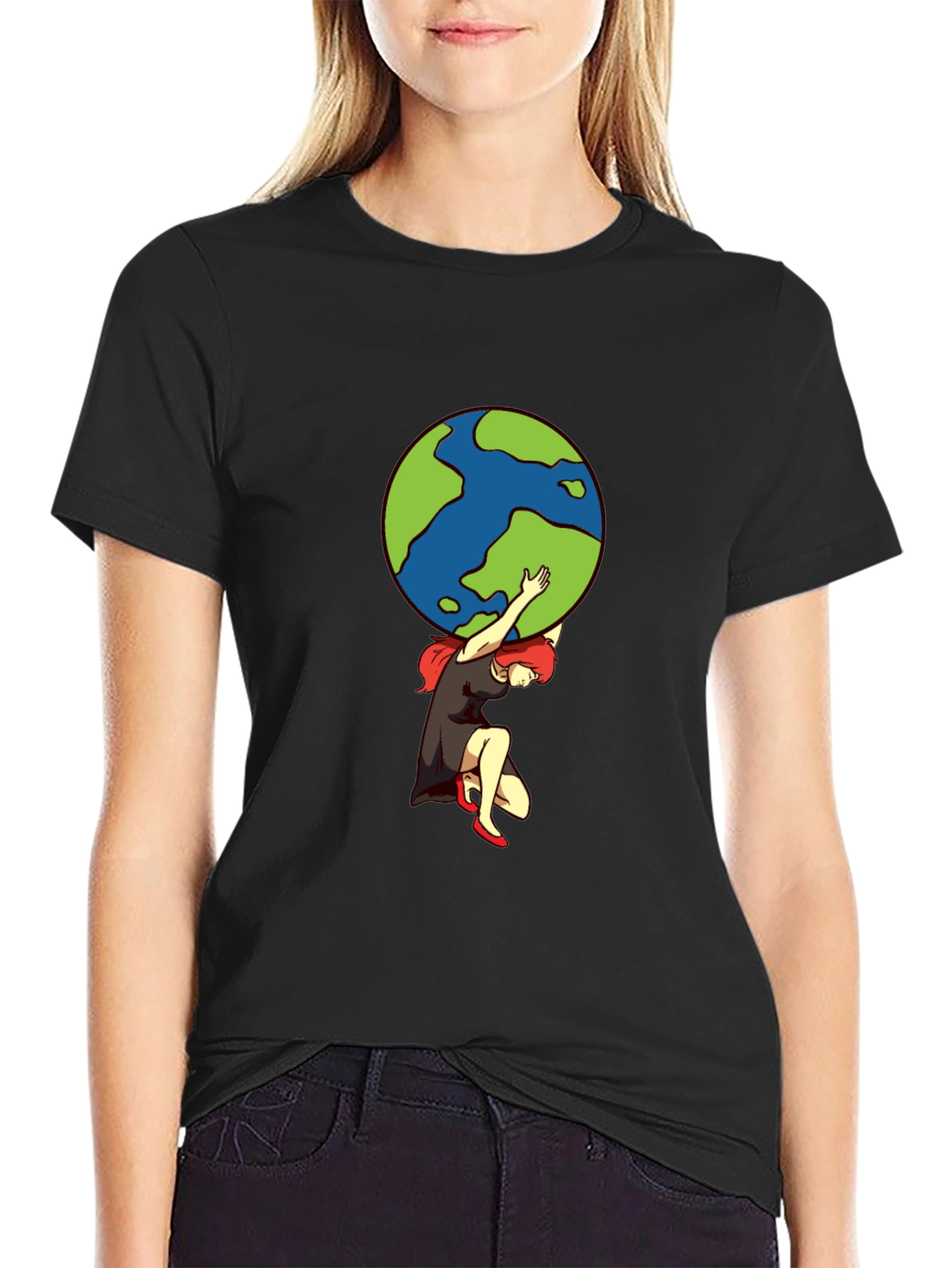 Atlas Woman T-Shirt - Carrying the World