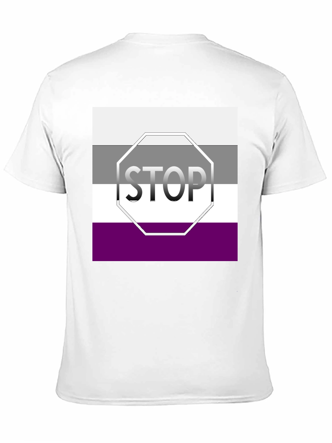 Asexual Pride Stop Sign Graphic T-Shirt