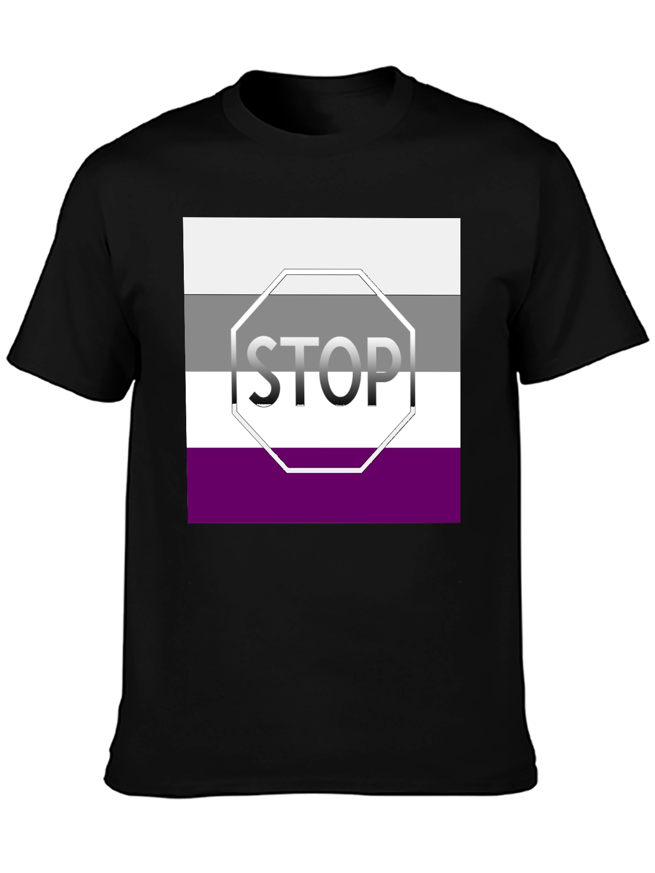 Asexual Pride Stop Sign Graphic T-Shirt