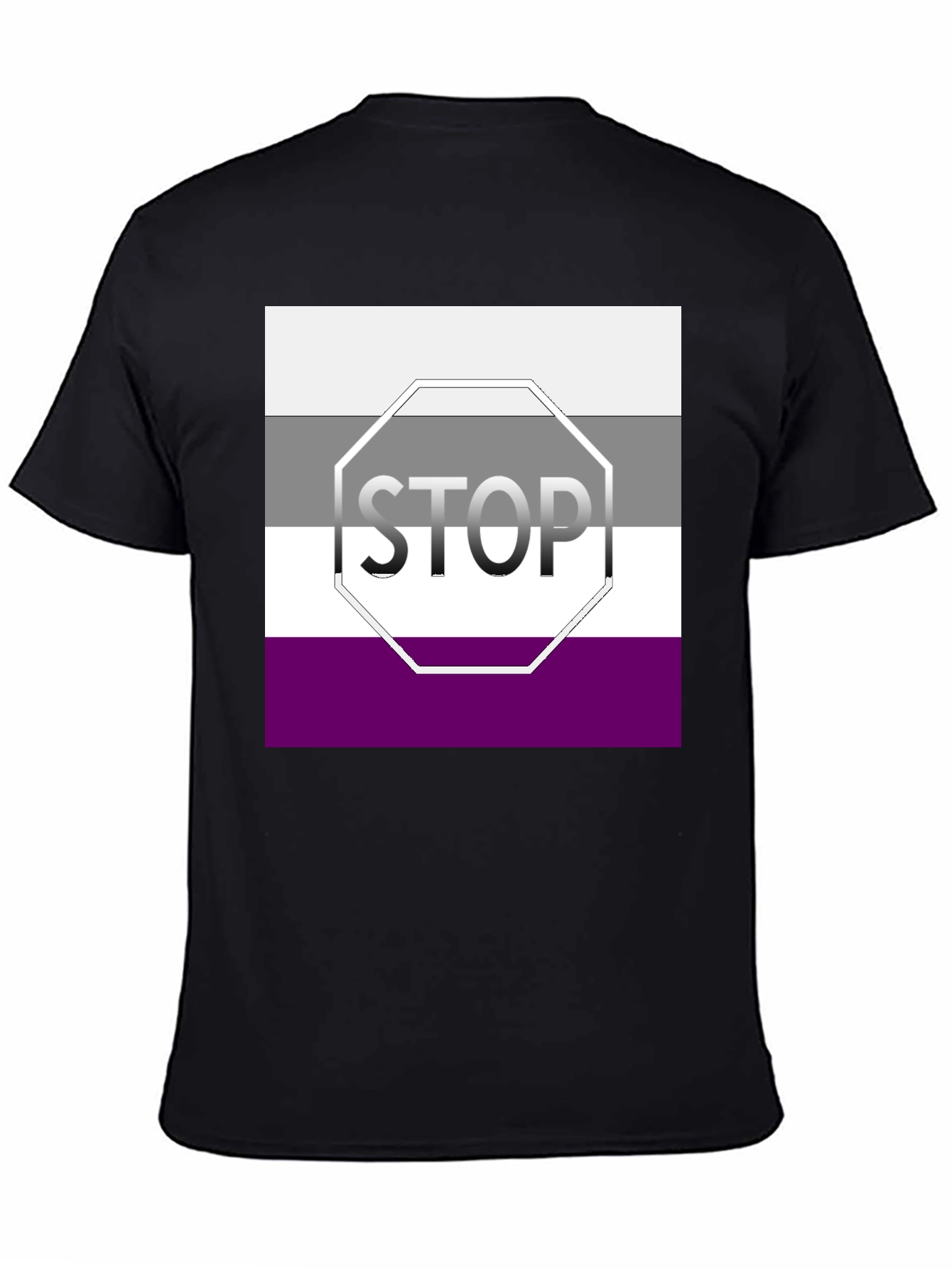 Asexual Pride Stop Sign Graphic T-Shirt