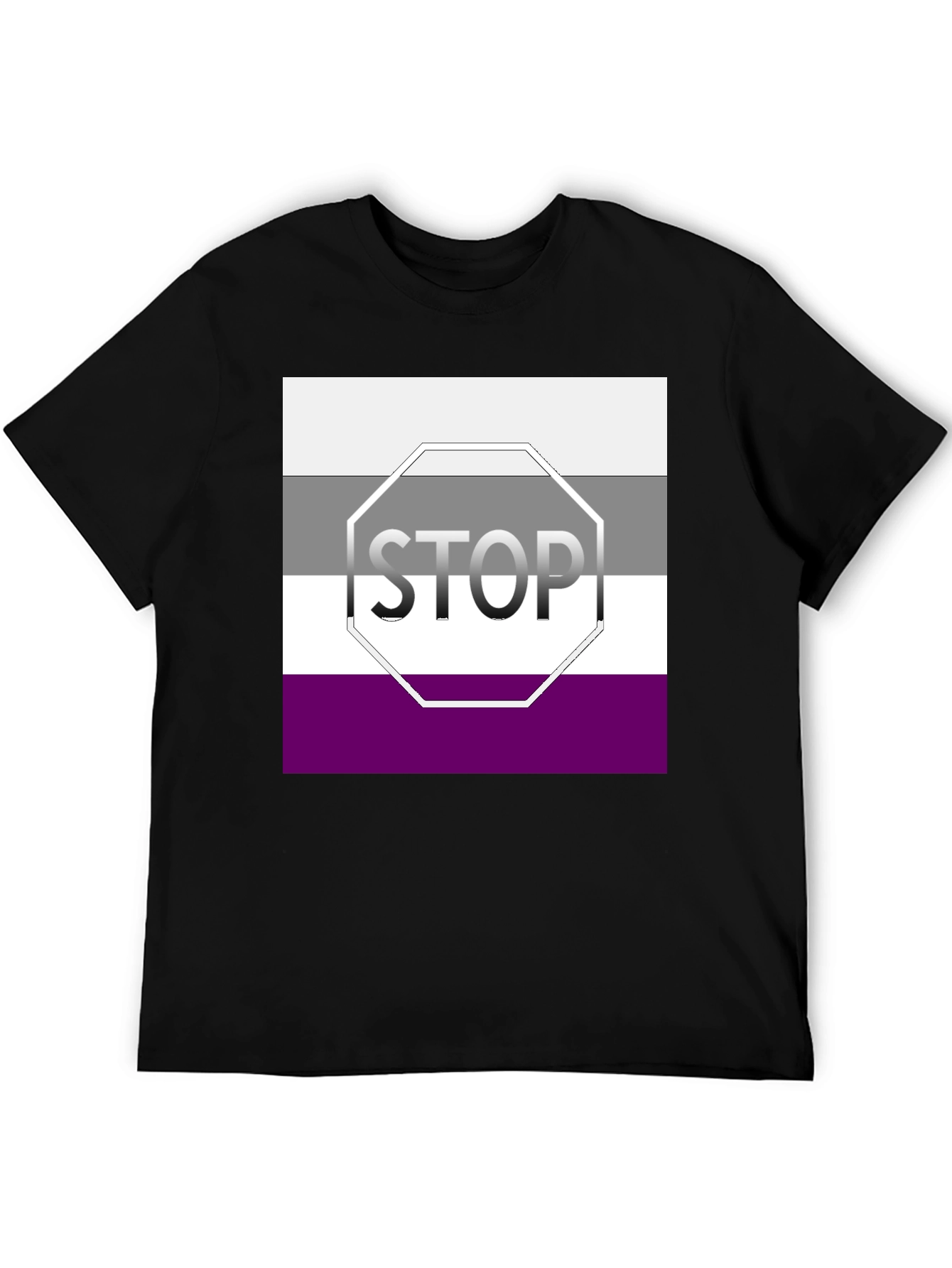 Asexual Pride Stop Sign Graphic T-Shirt