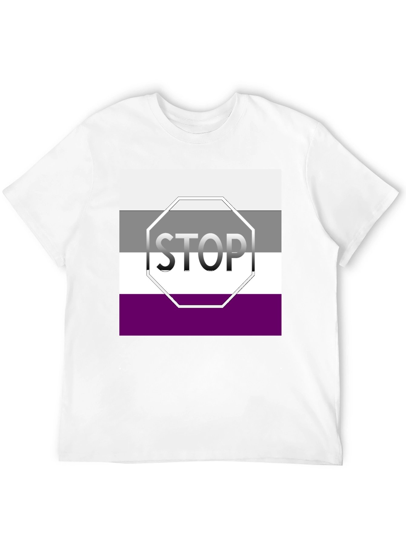 Asexual Pride Stop Sign Graphic T-Shirt