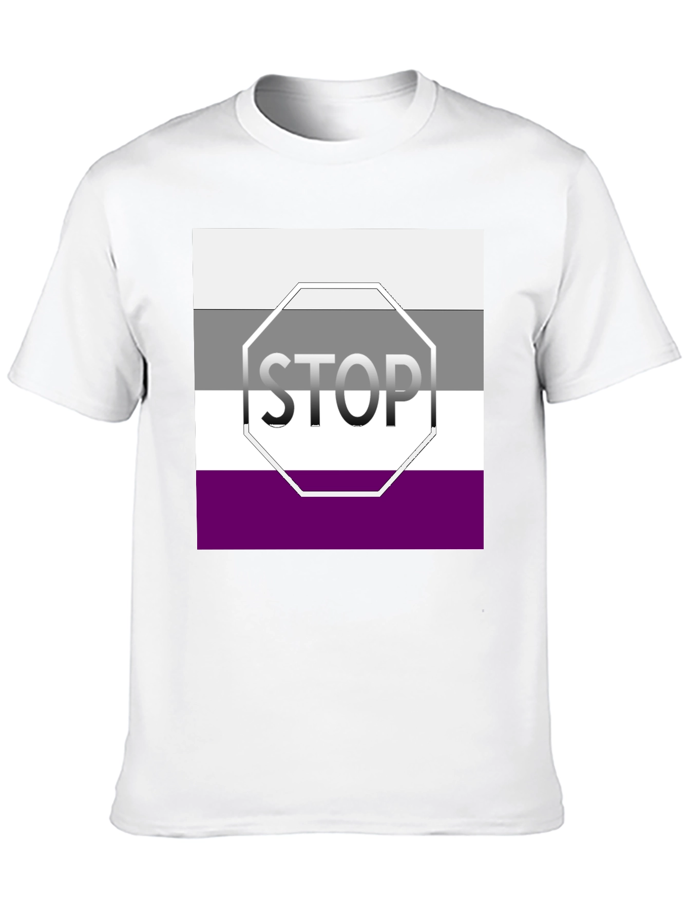 Asexual Pride Stop Sign Graphic T-Shirt