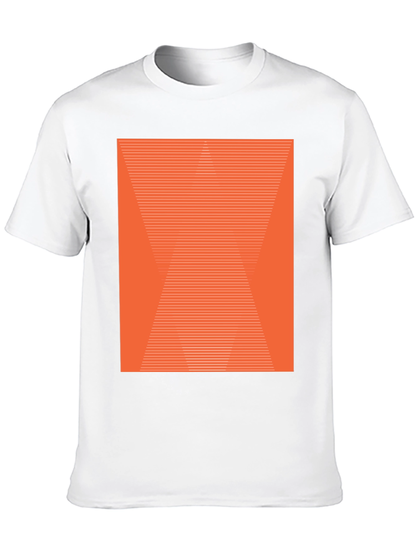 Abstract Geometric Orange Pattern Black T-Shirt