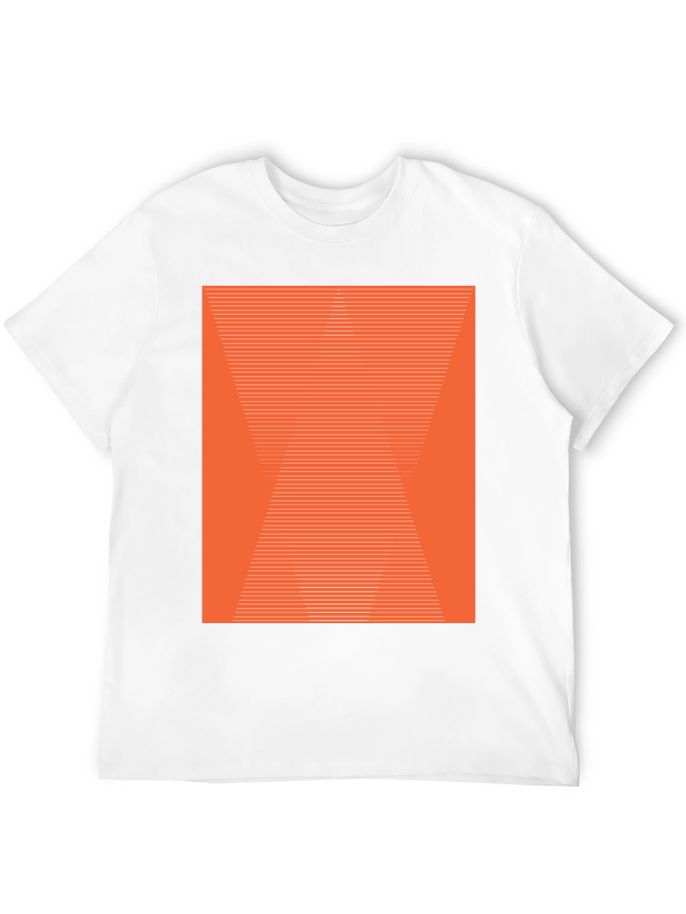 Abstract Geometric Orange Pattern Black T-Shirt