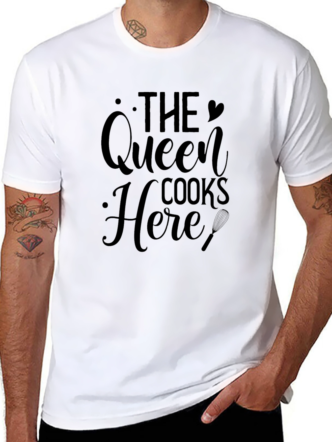 Queen Cooks Here Black T-Shirt