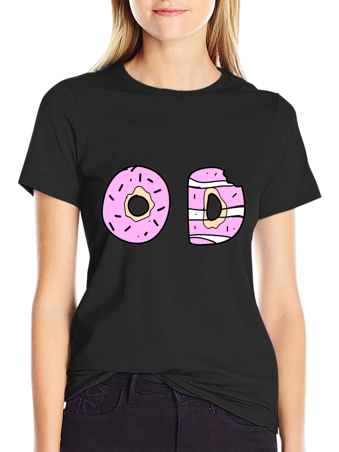 Donut Graphic Black T-Shirt