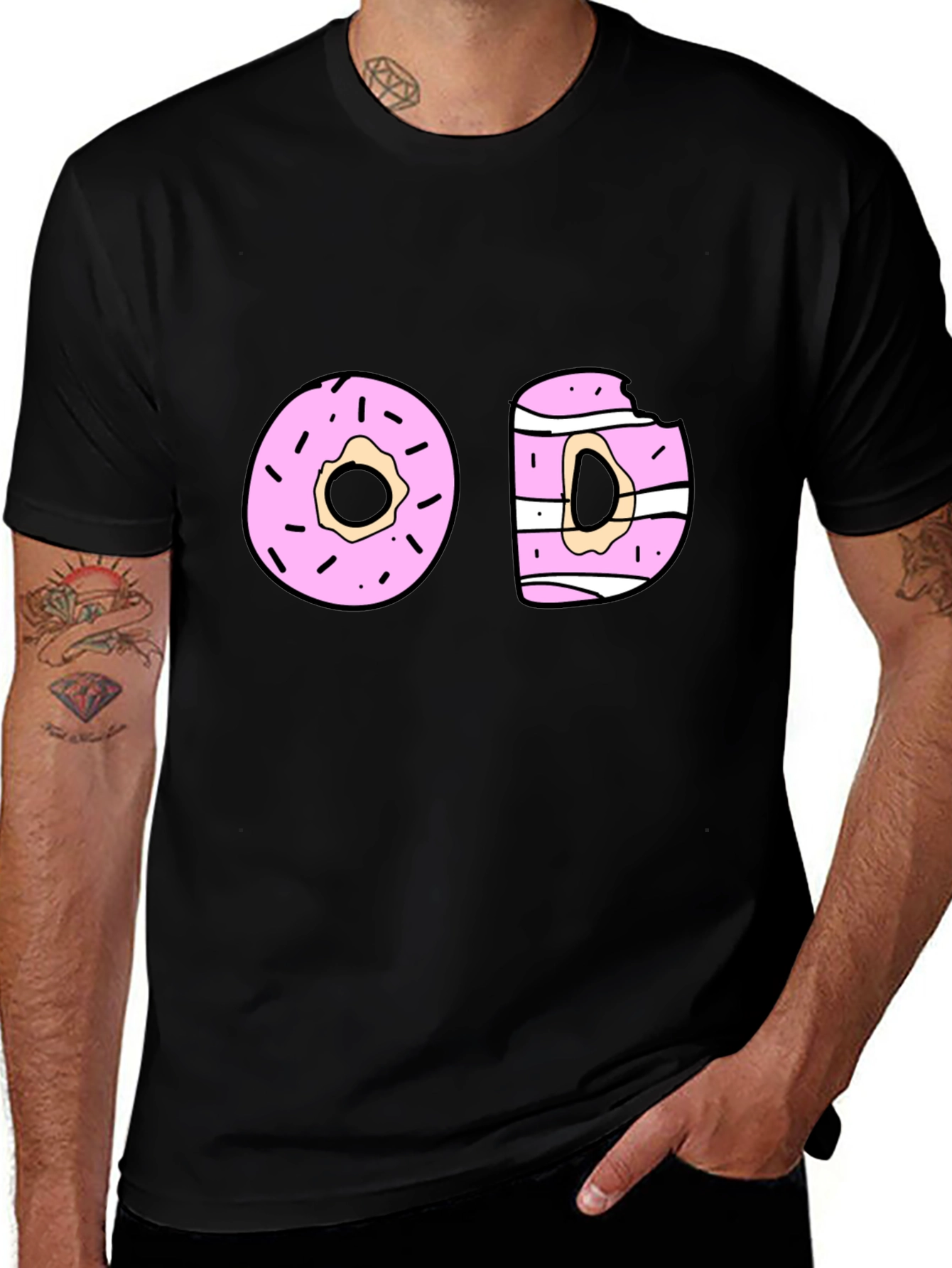 Donut Graphic Black T-Shirt