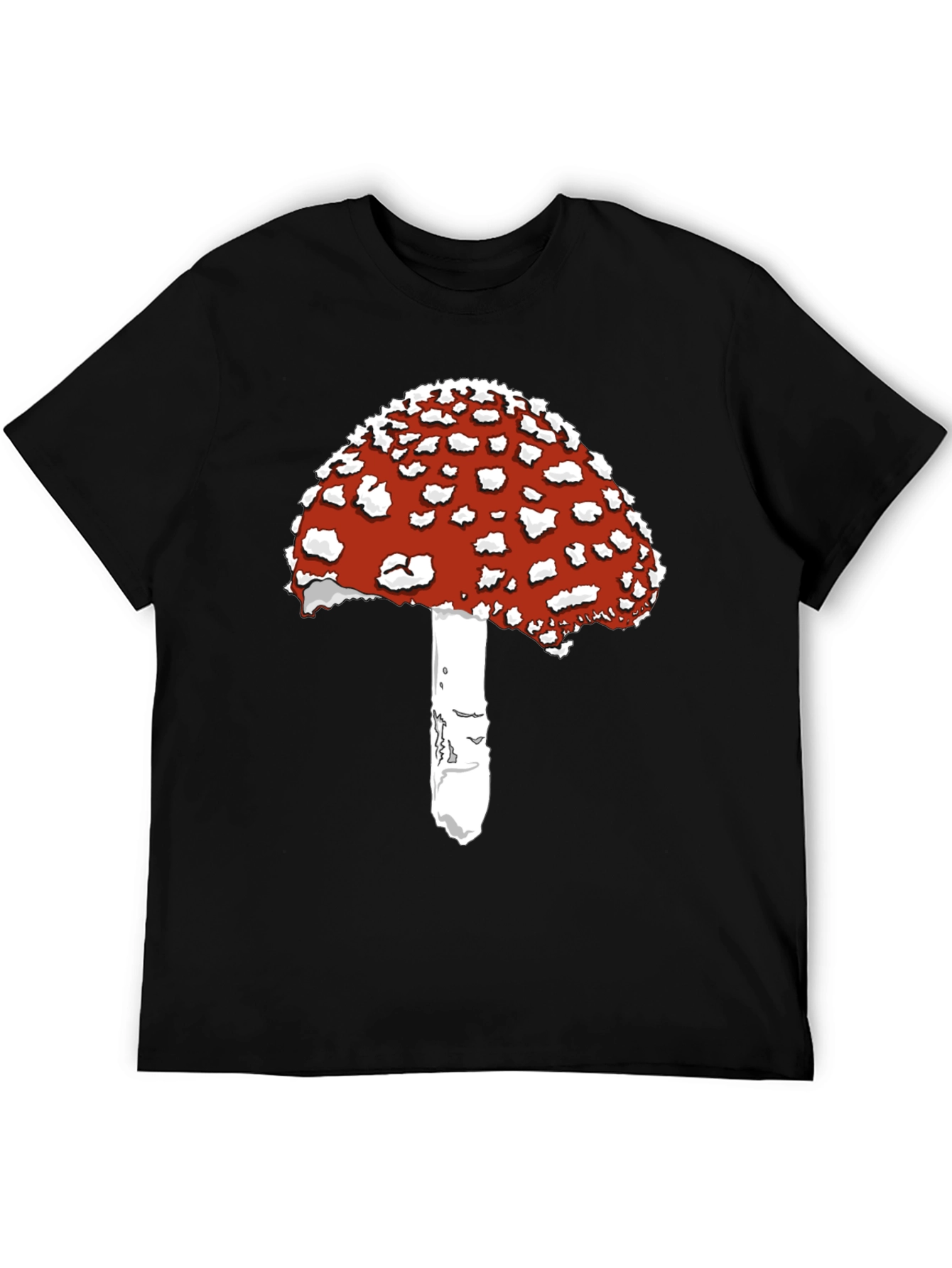 Amanita Mushroom Graphic Tee - Black Cotton T-Shirt