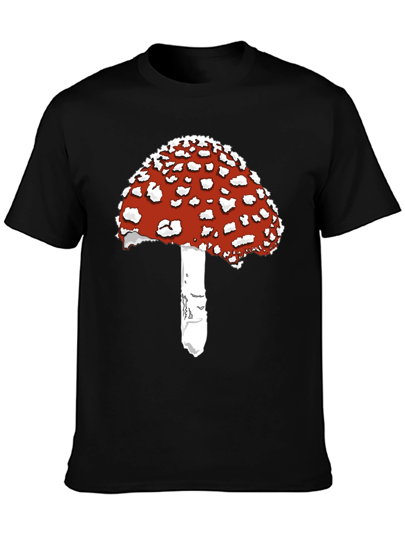 Amanita Mushroom Graphic Tee - Black Cotton T-Shirt