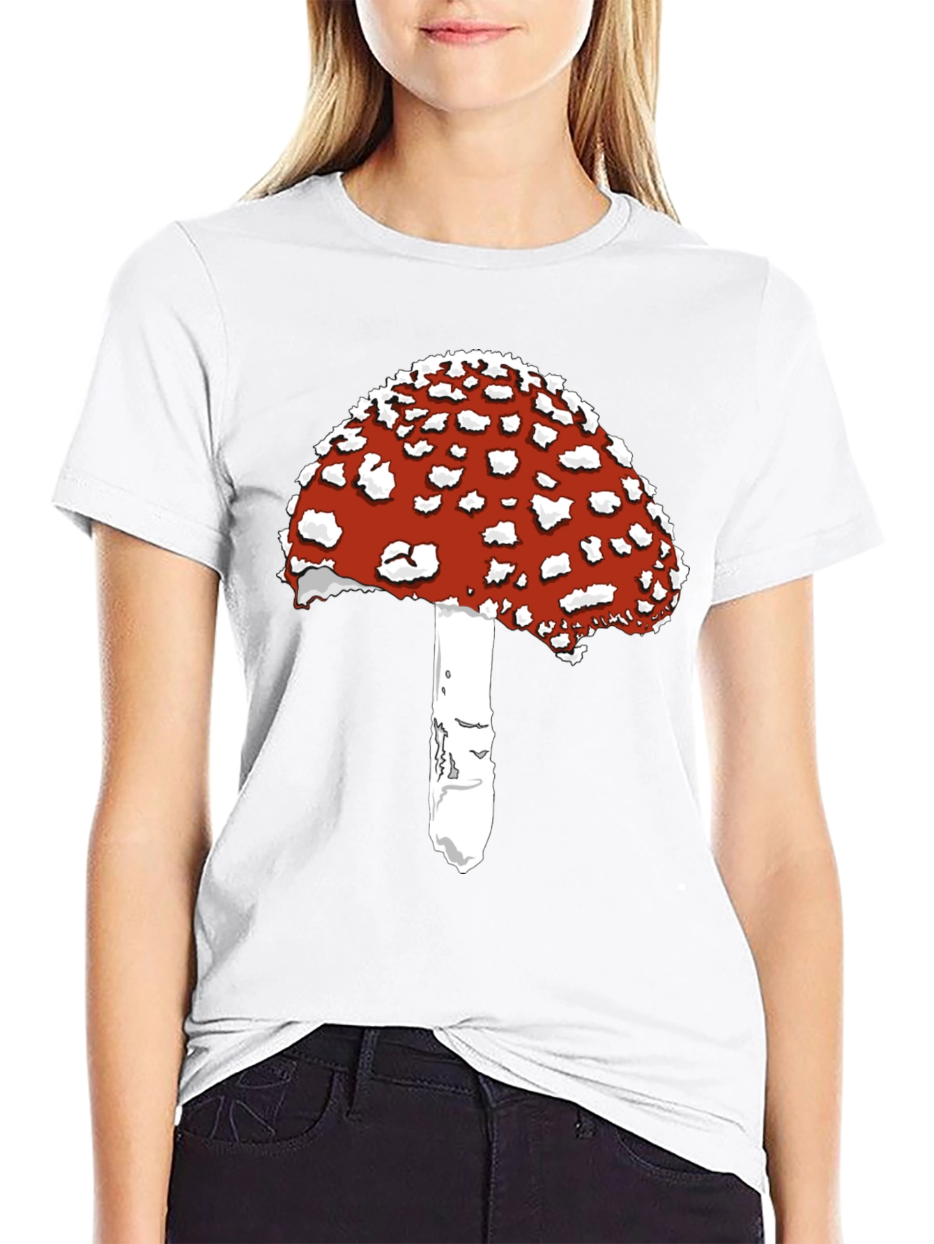 Amanita Mushroom Graphic Tee - Black Cotton T-Shirt