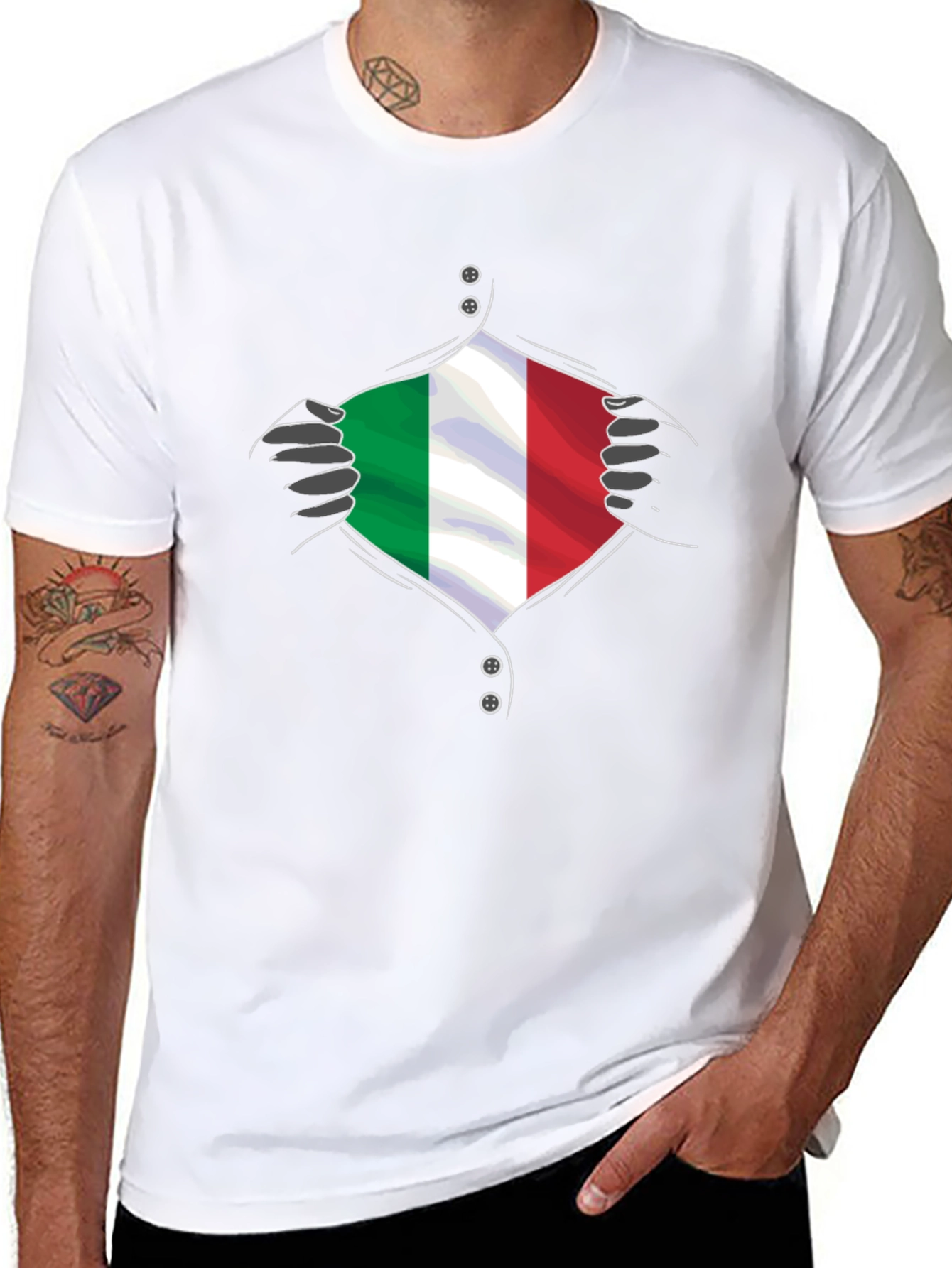 Italy Flag Super Hero T-Shirt