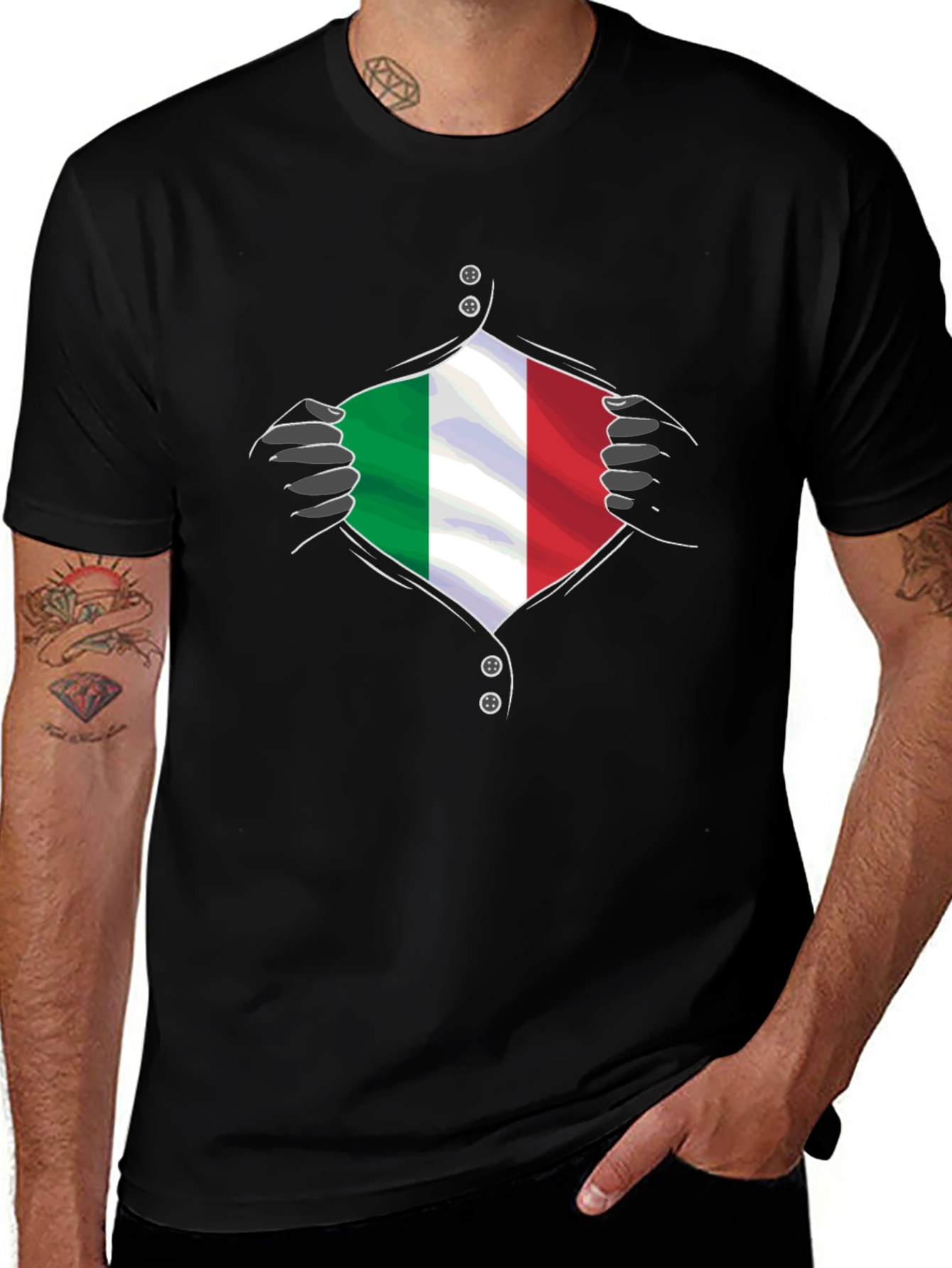 Italy Flag Super Hero T-Shirt
