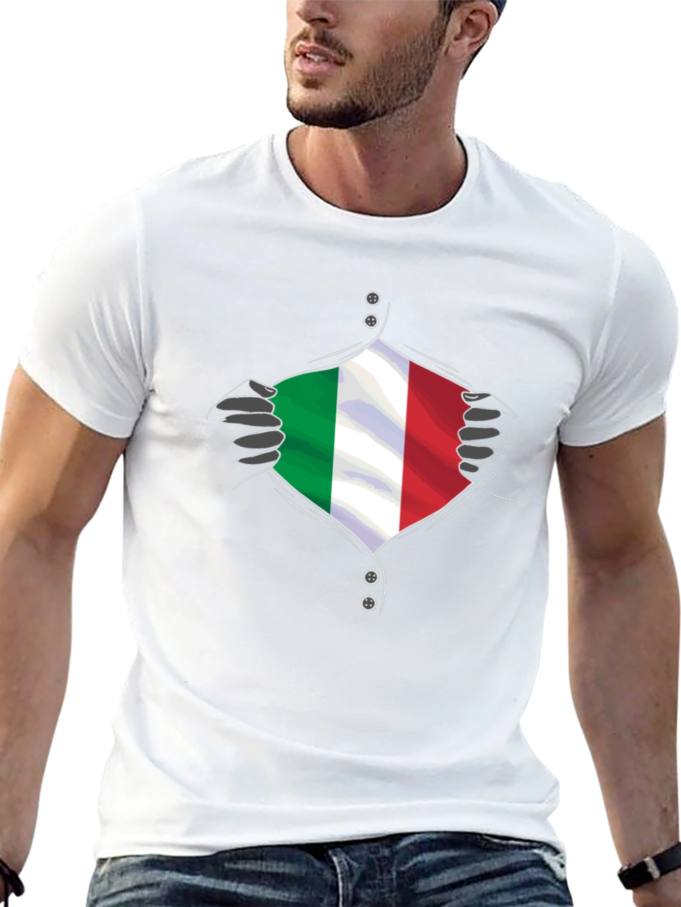 Italy Flag Super Hero T-Shirt