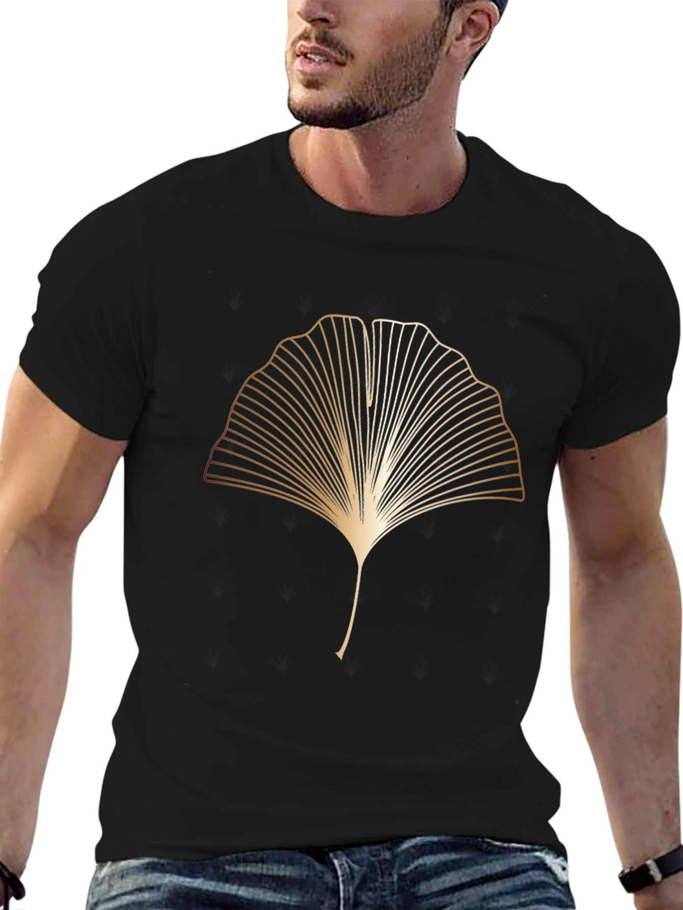 Elegant Ginkgo Leaf Graphic Tee - Modern Style