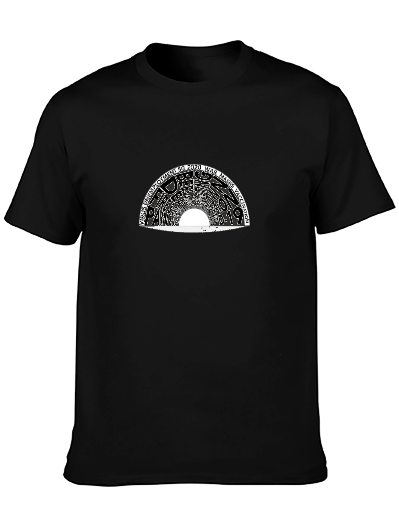 Pandemic Year Word Art Graphic T-Shirt