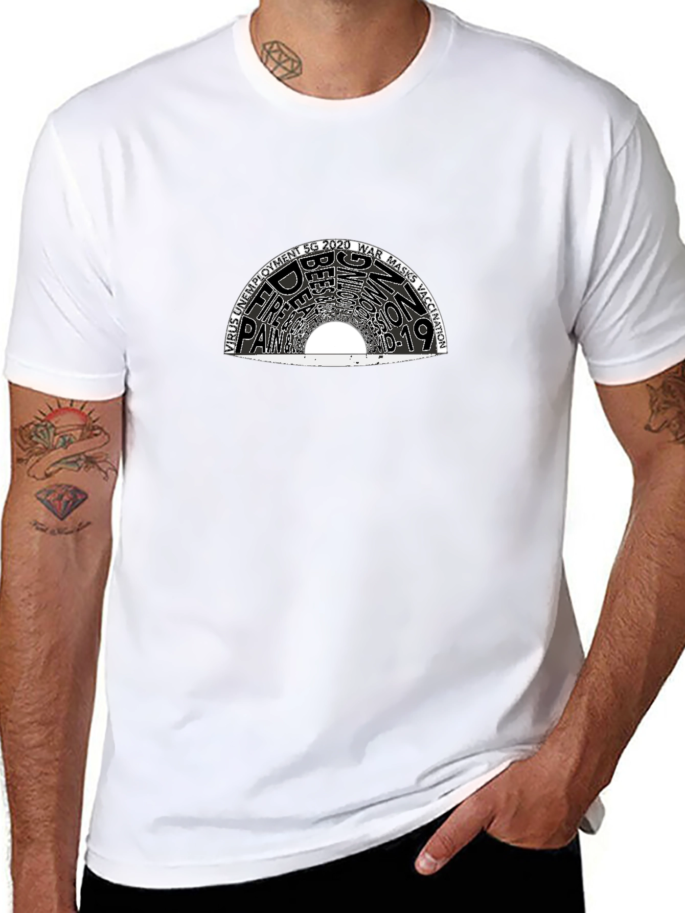 Pandemic Year Word Art Graphic T-Shirt