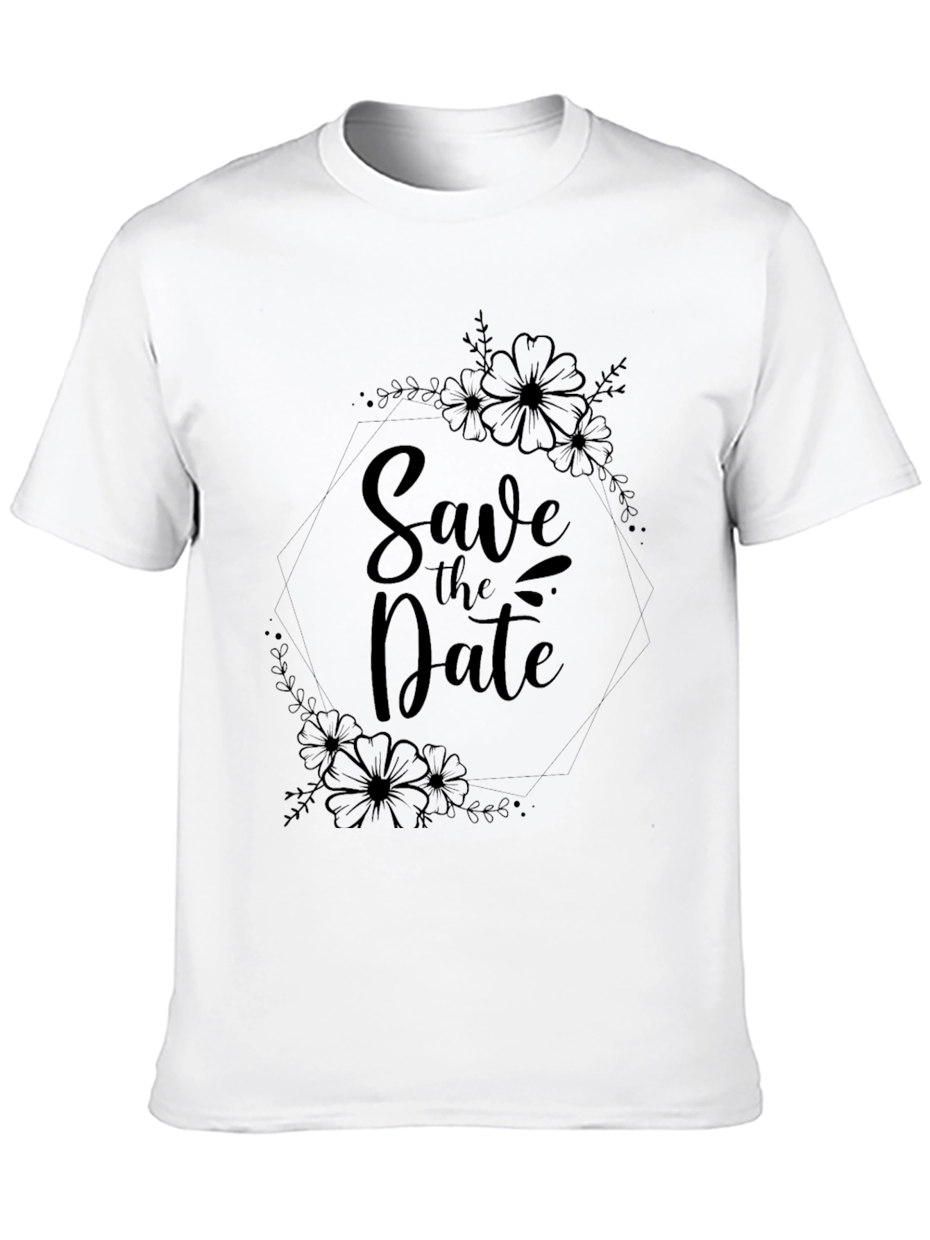 Elegant Save the Date Floral T-Shirt
