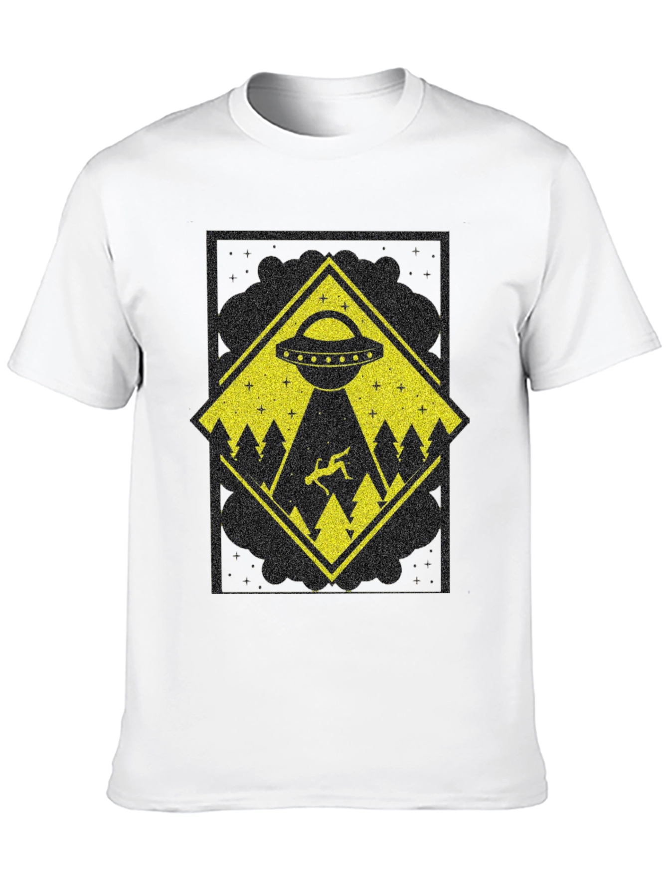 UFO Abduction Graphic Tee - Mens Black T-Shirt