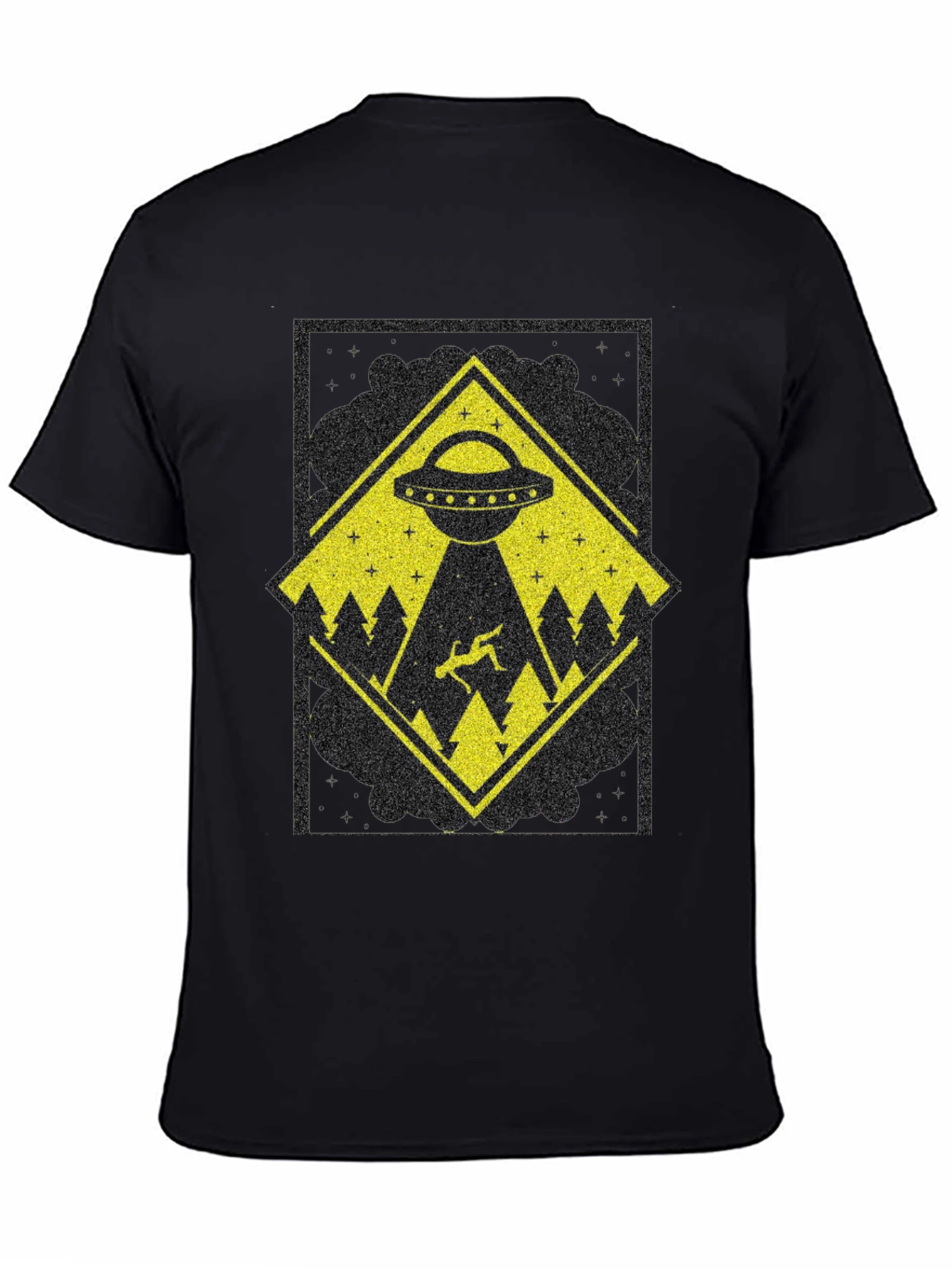 UFO Abduction Graphic Tee - Mens Black T-Shirt