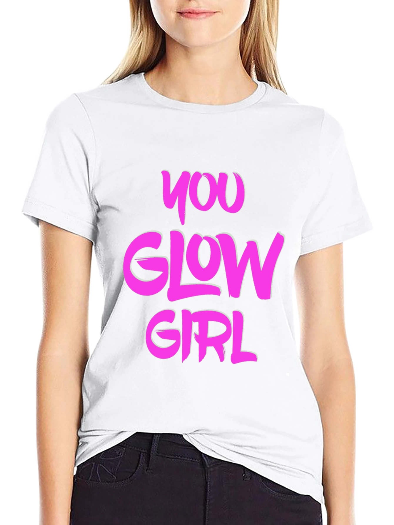 You Glow Girl Black Graphic Tee