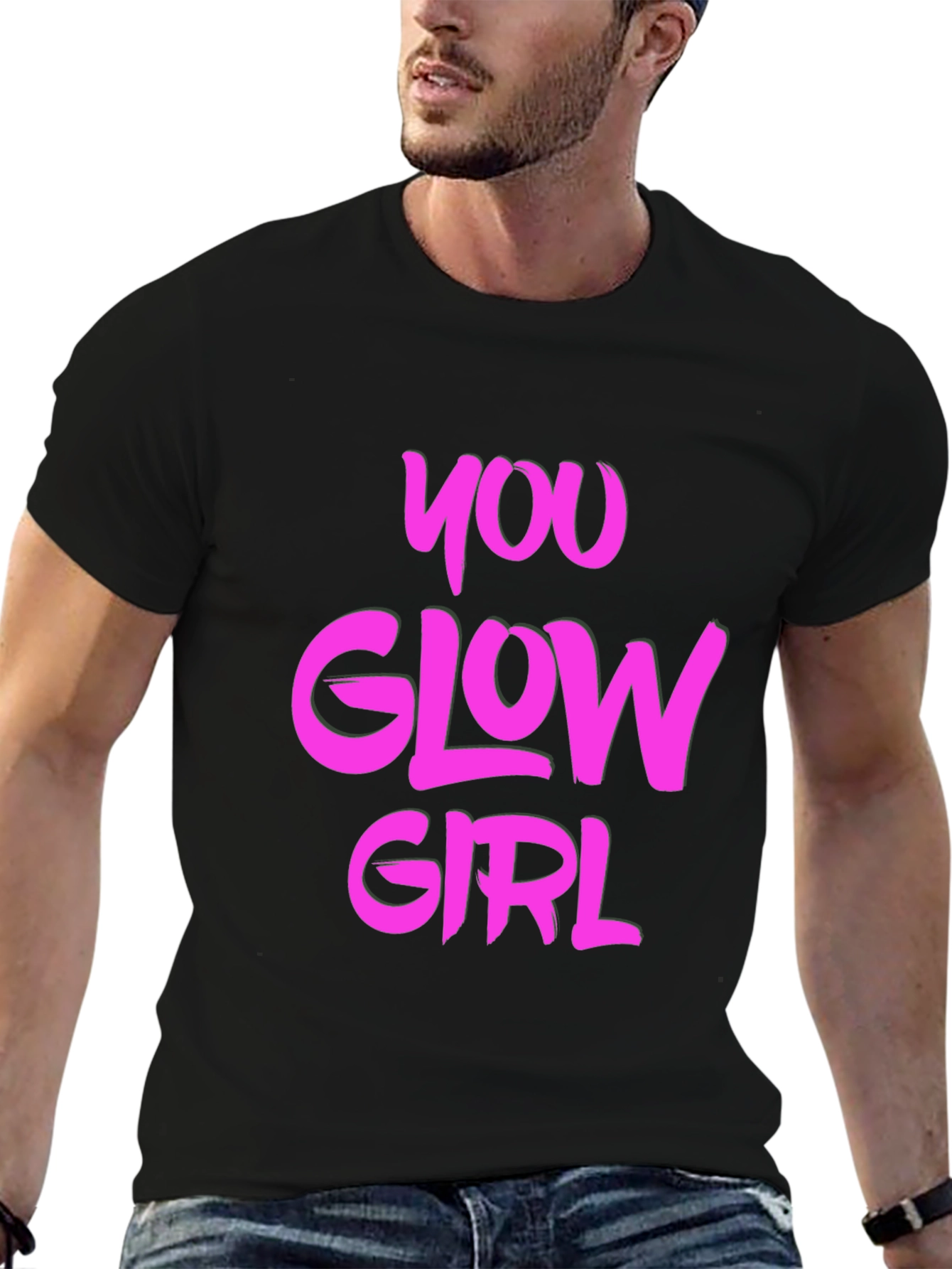 You Glow Girl Black Graphic Tee