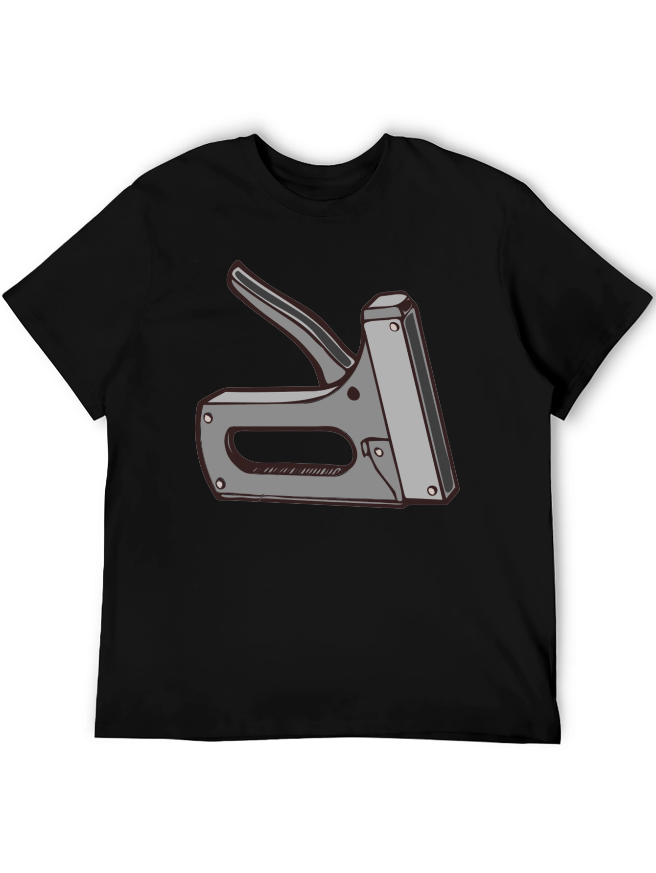 Staple Gun Graphic Tee - Black Cotton T-Shirt