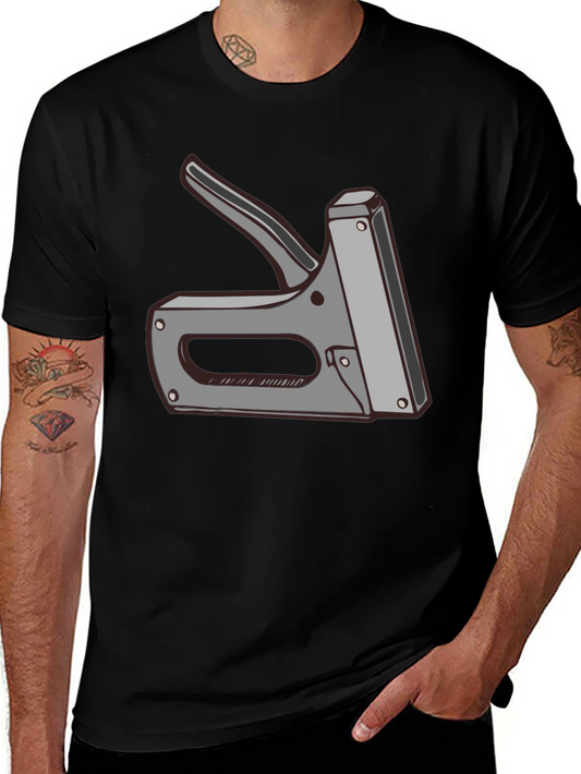 Staple Gun Graphic Tee - Black Cotton T-Shirt