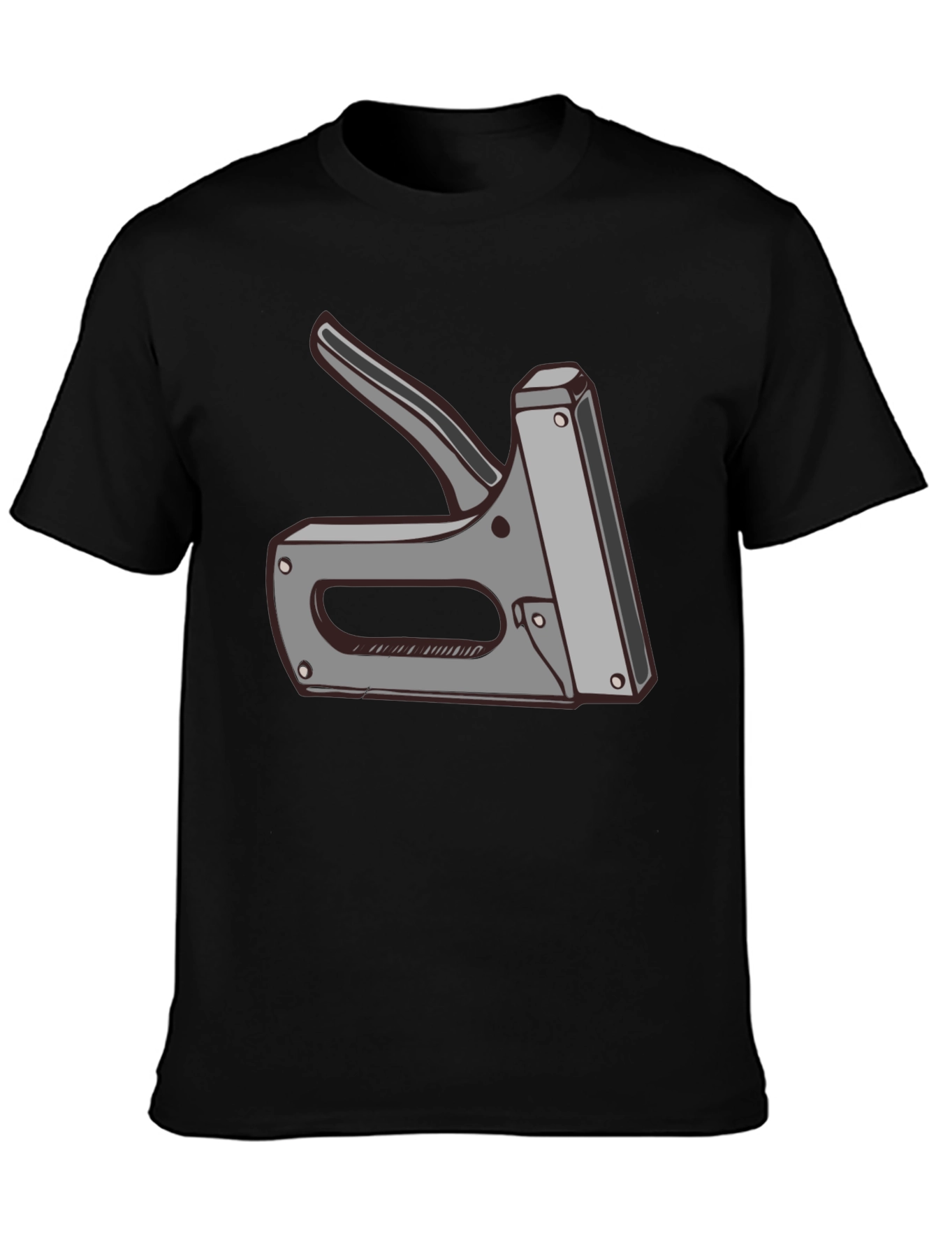 Staple Gun Graphic Tee - Black Cotton T-Shirt