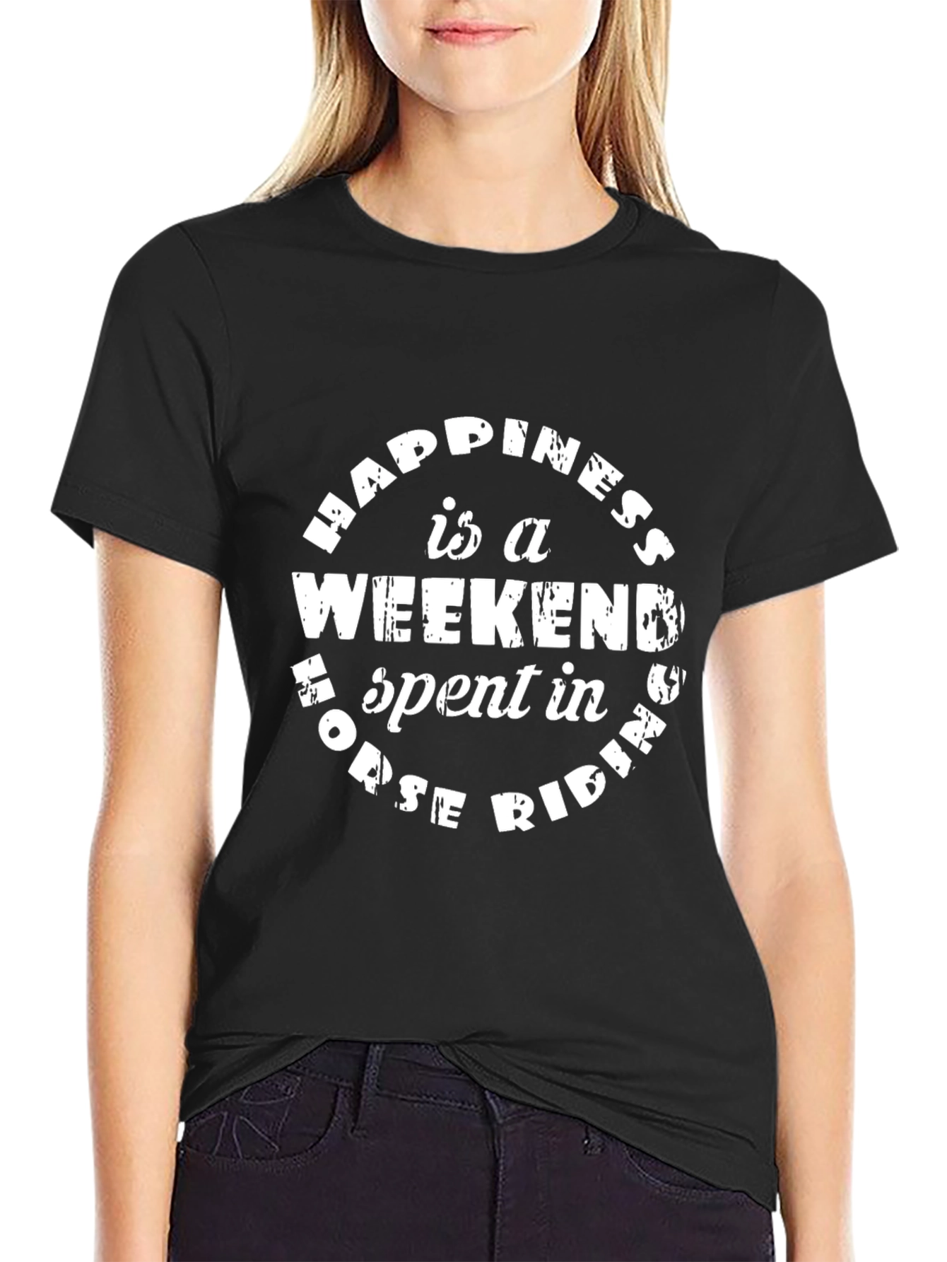 Horse Riding Weekend T-Shirt - Black Cotton Tee
