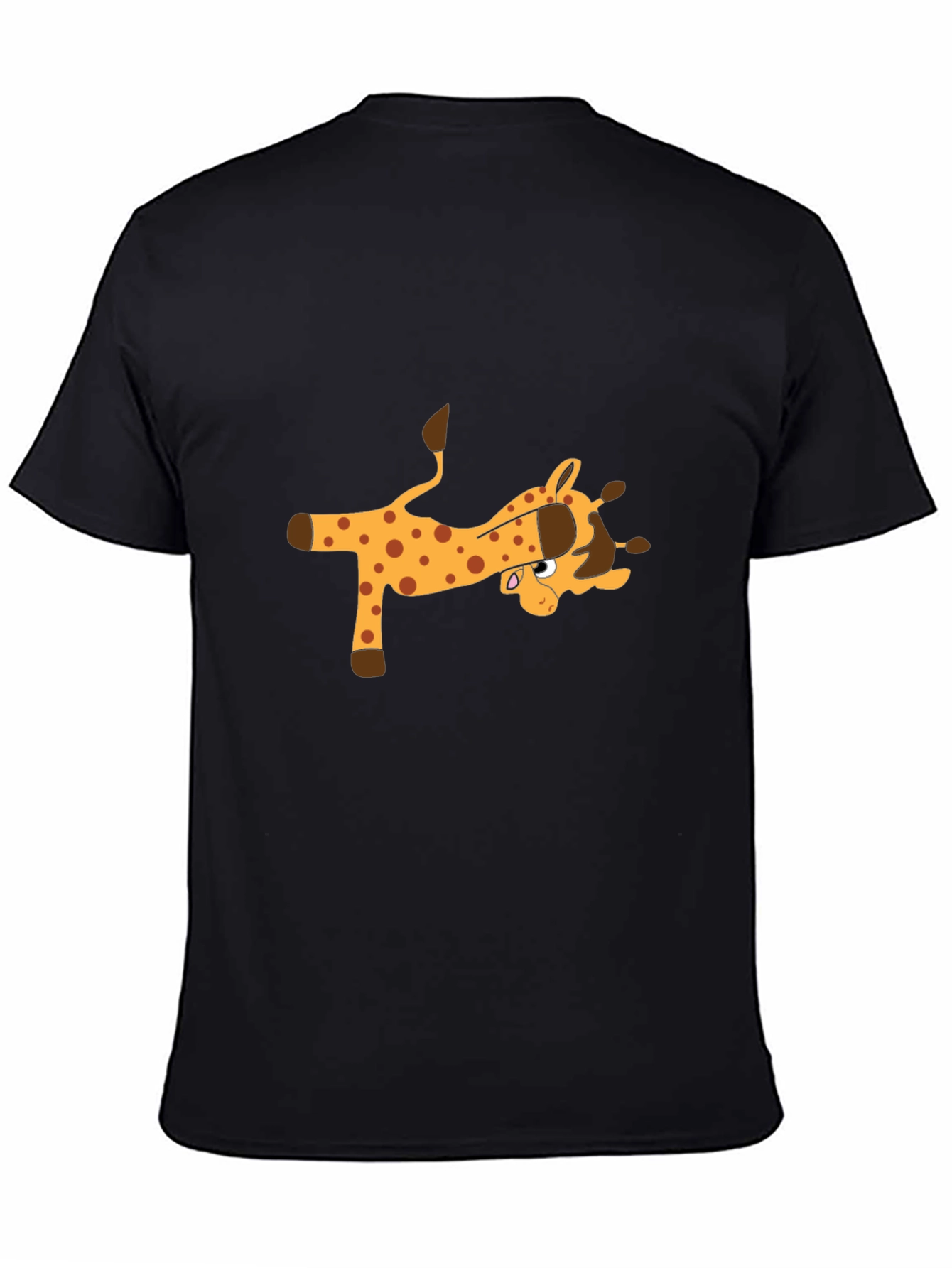 Cartoon Giraffe Black T-Shirt