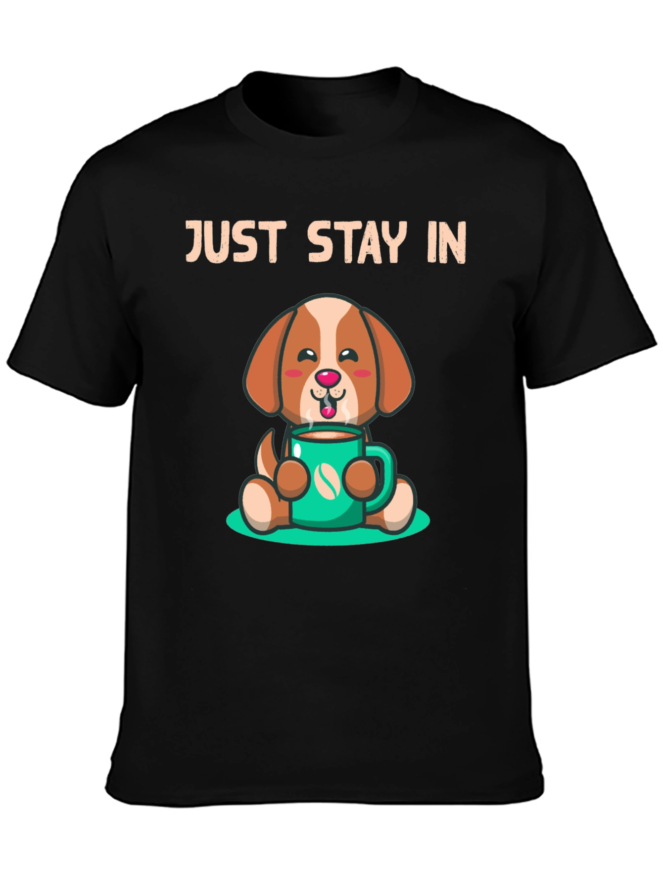 Stay In Coffee Dog Graphic T-Shirt