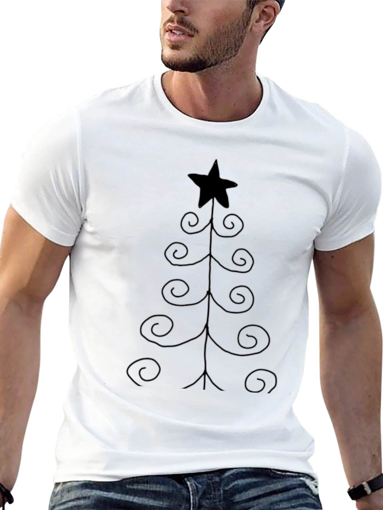 Christmas Tree Graphic Tee - Black