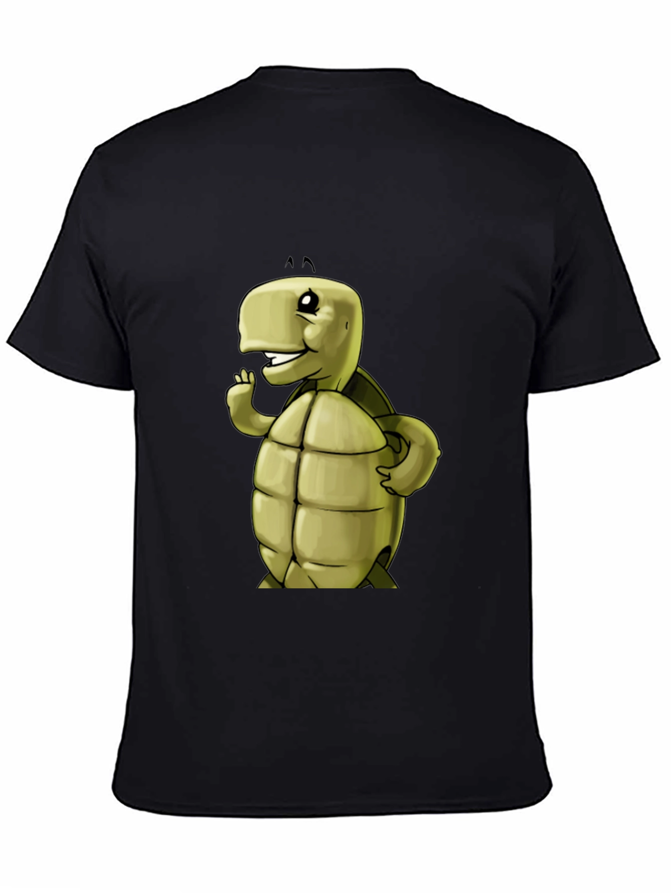Cartoon Turtle Graphic Black T-Shirt