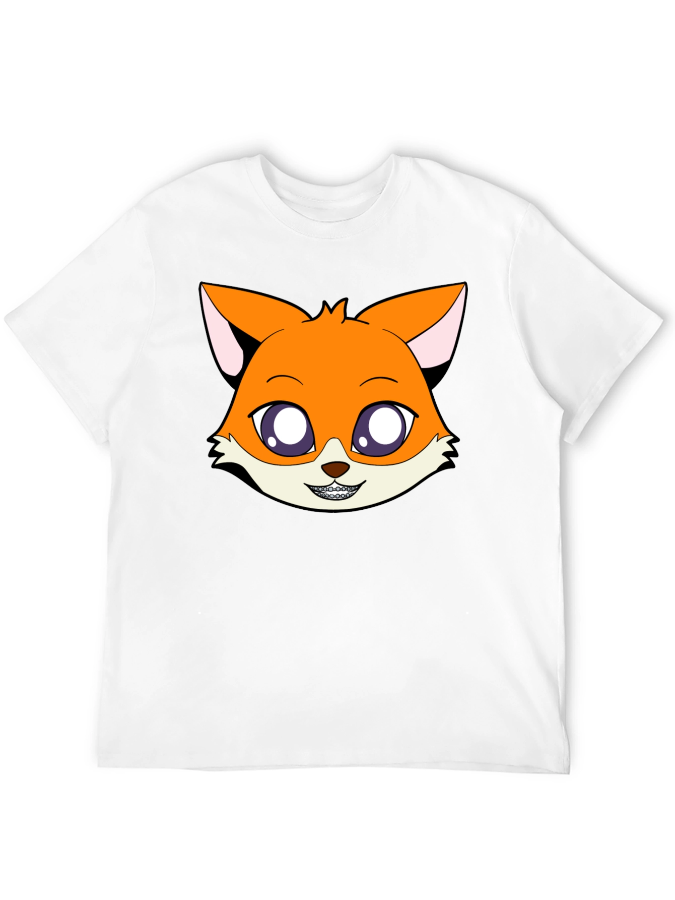 Cartoon Fox Graphic Tee - Unisex Black T-Shirt