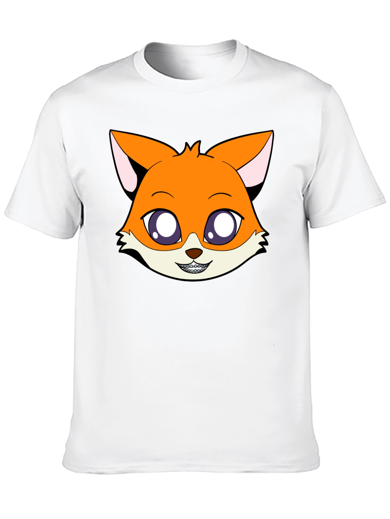 Cartoon Fox Graphic Tee - Unisex Black T-Shirt