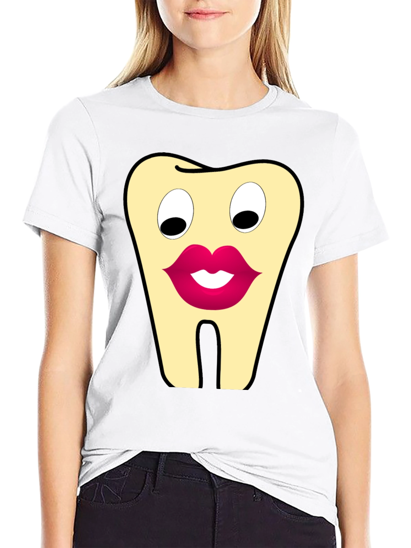 Funny Tooth Cartoon Graphic T-Shirt