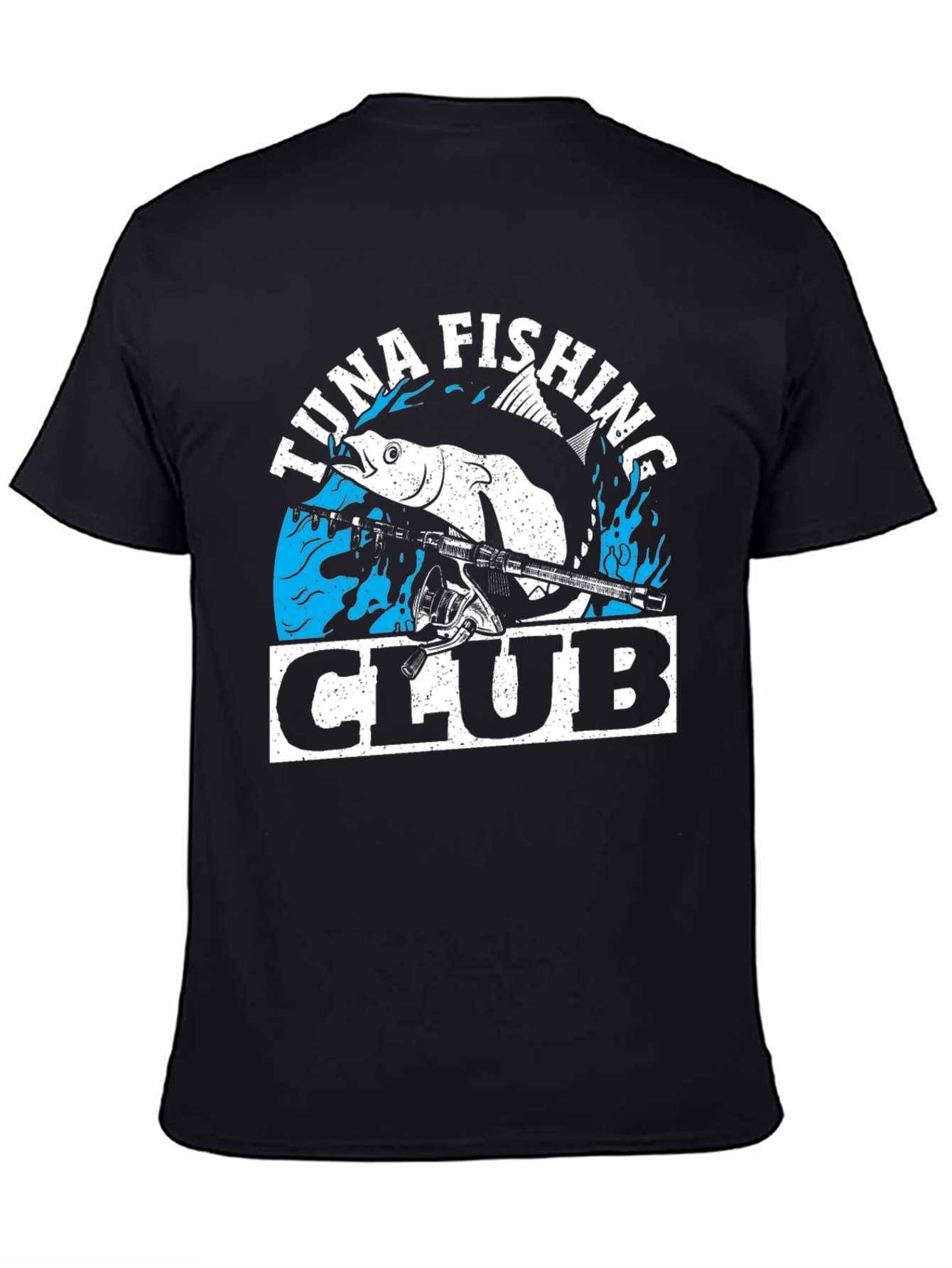 Tuna Fishing Club Graphic Tee - Black Cotton T-Shirt