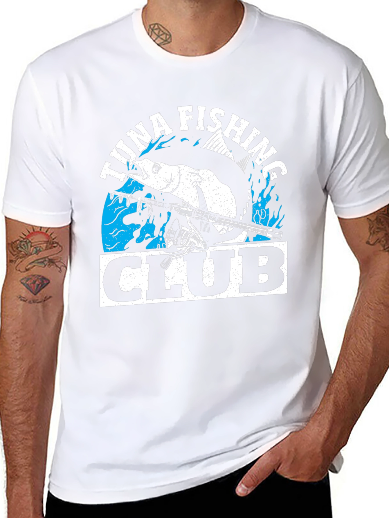 Tuna Fishing Club Graphic Tee - Black Cotton T-Shirt