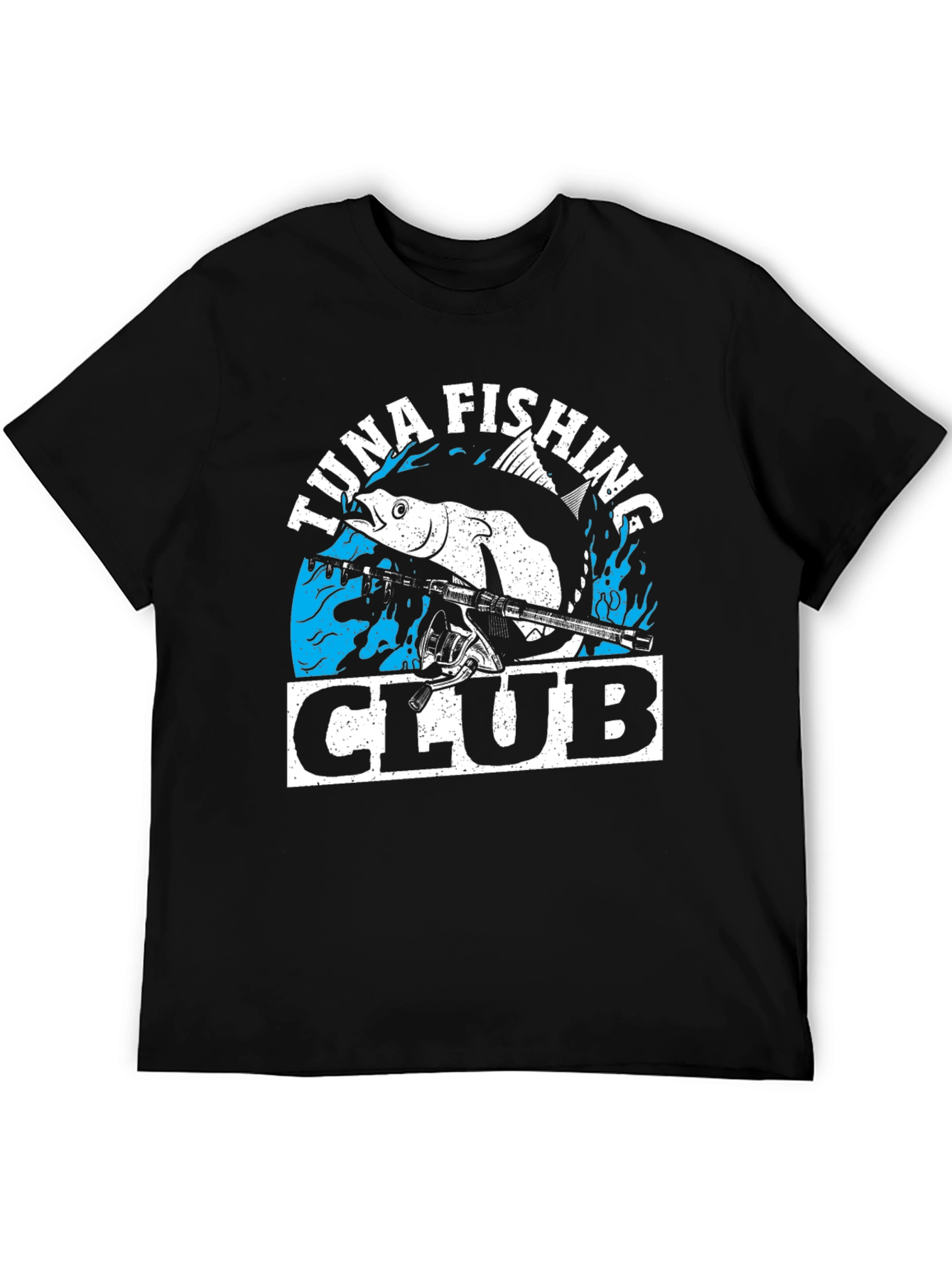 Tuna Fishing Club Graphic Tee - Black Cotton T-Shirt