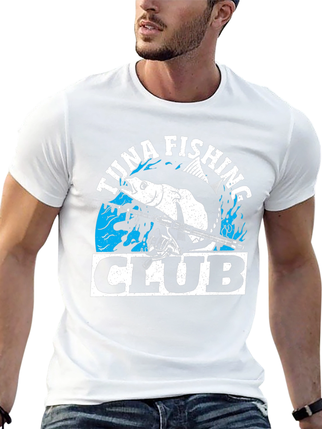 Tuna Fishing Club Graphic Tee - Black Cotton T-Shirt